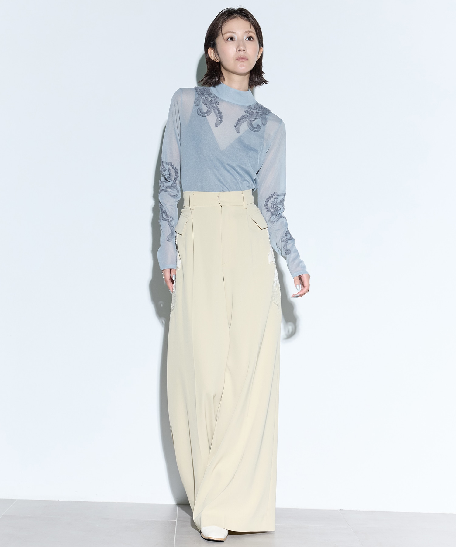 Patchwork embroidered slacks MURRAL