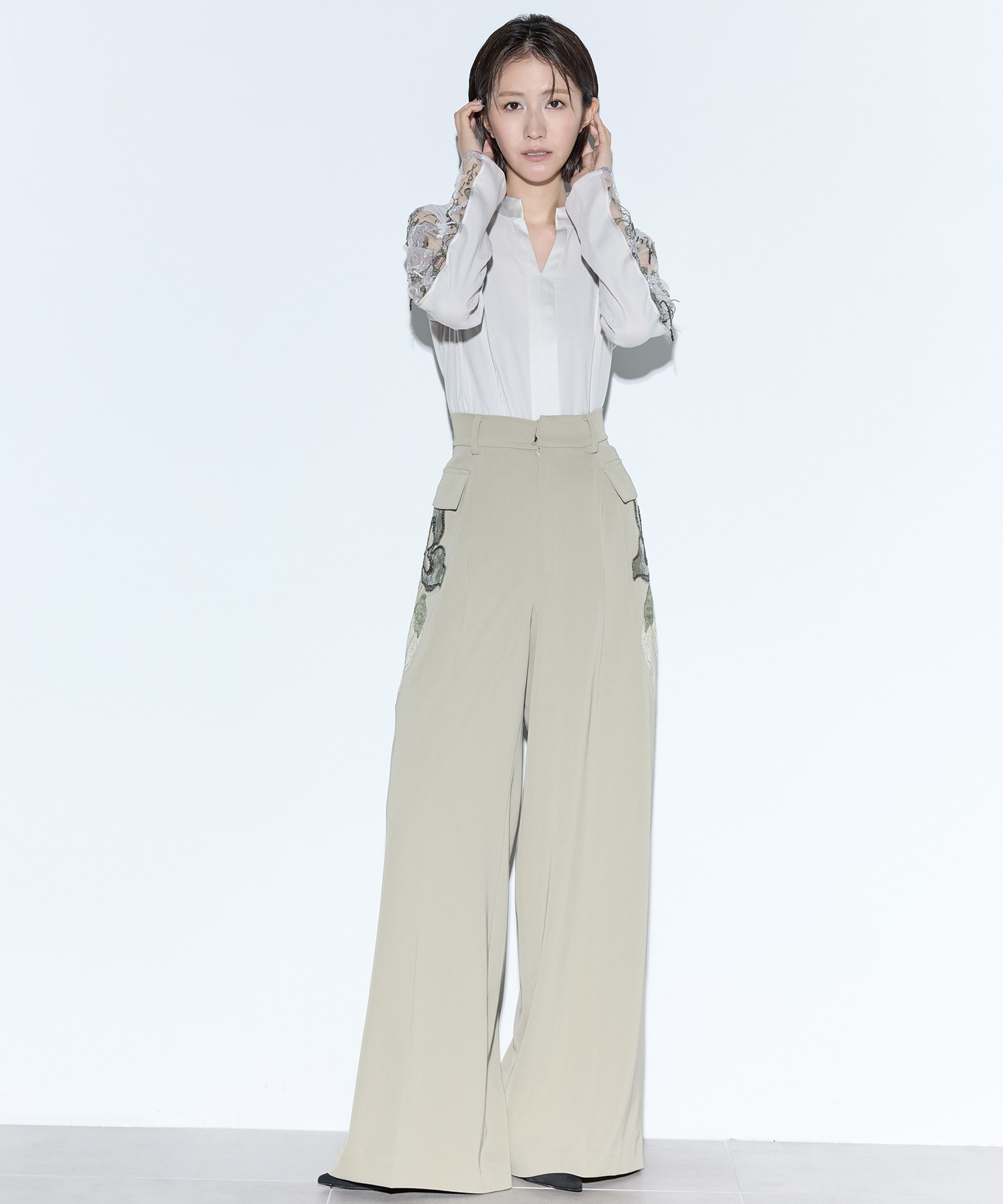 Patchwork embroidered slacks MURRAL