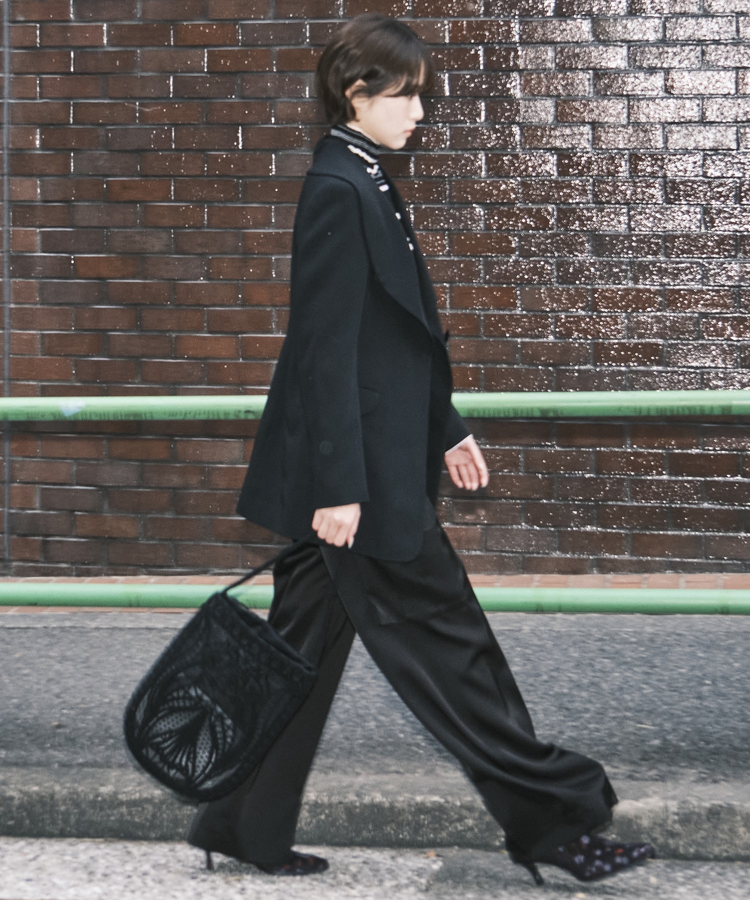 Triacetate Satin High Waisted Cargo Trousers Mame Kurogouchi