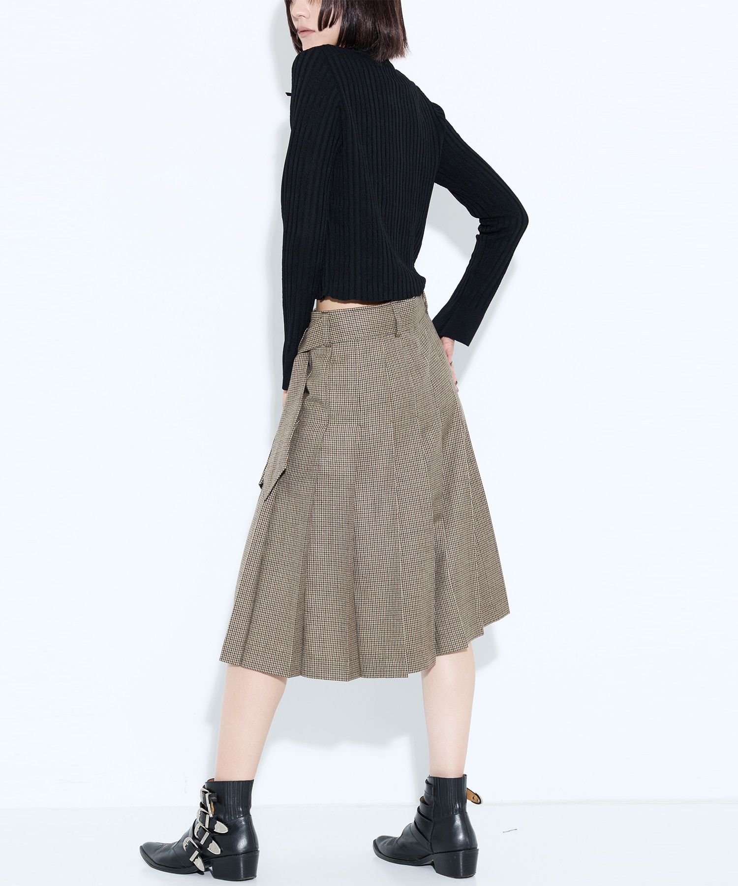 Wool check skirt TOGA
