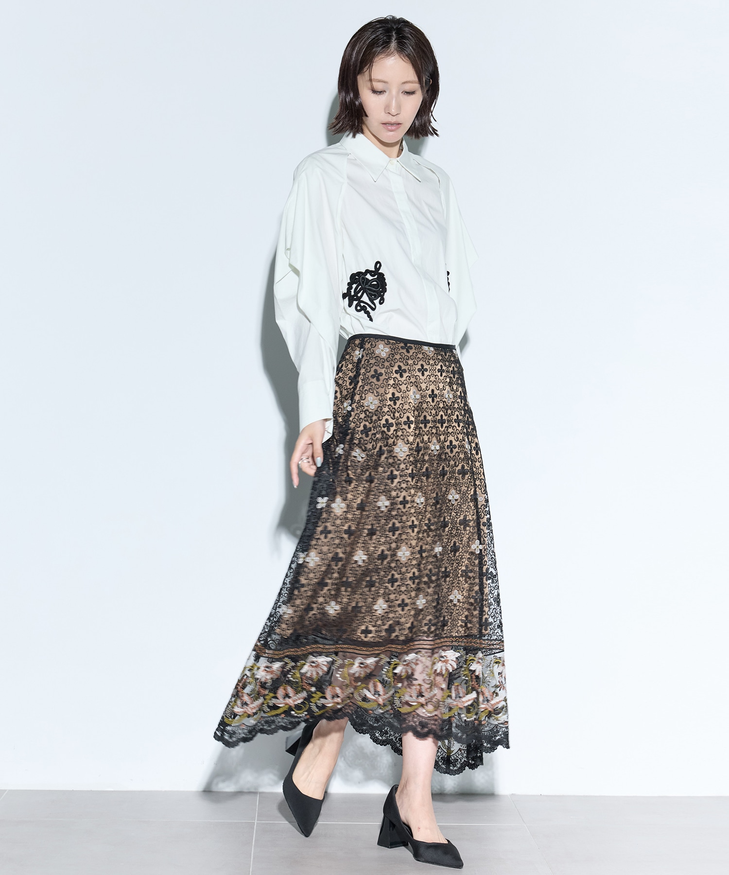 Everlasting embroidery lace skirt MURRAL
