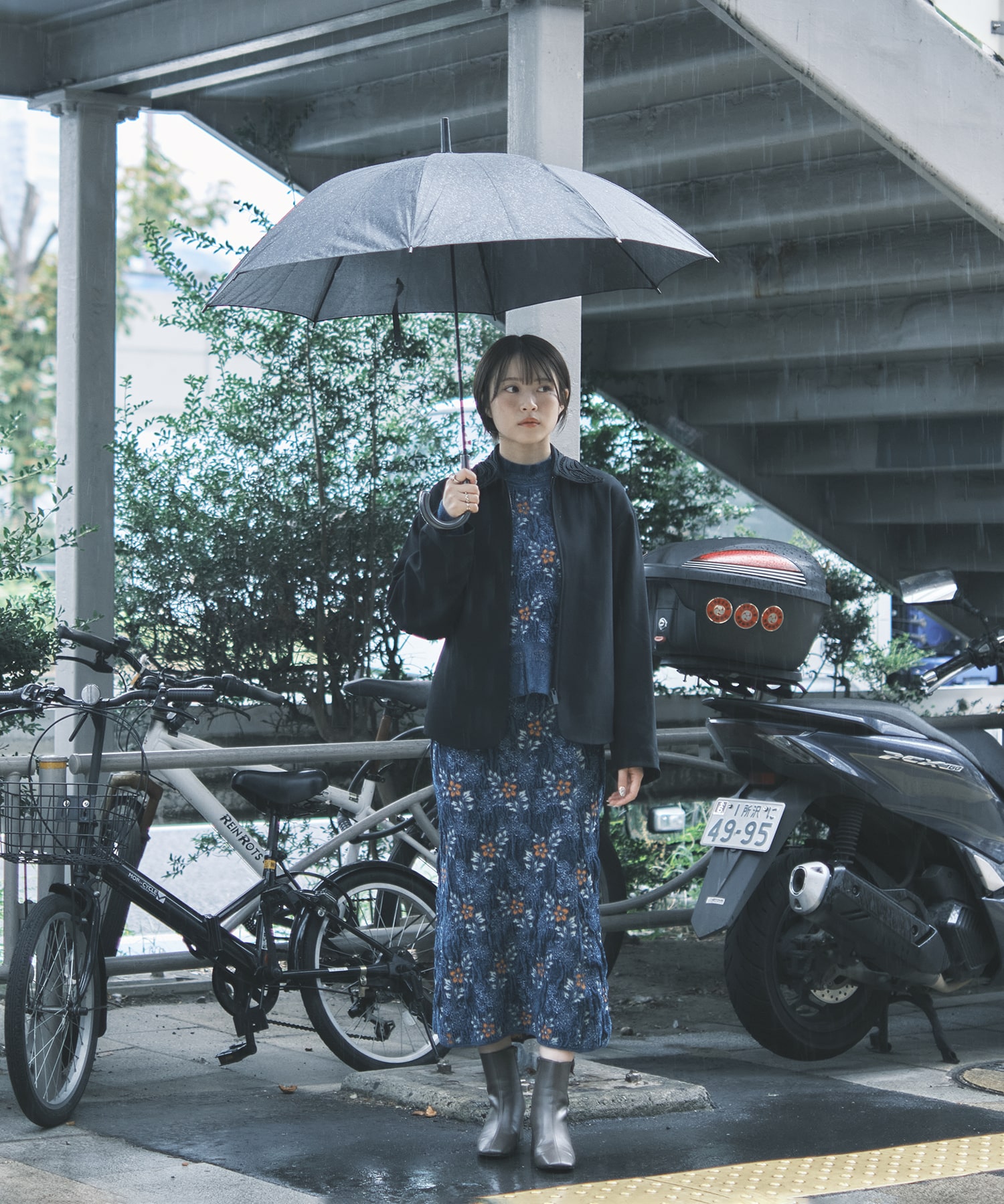 Floral Motif Chenille Knited Skirt Mame Kurogouchi