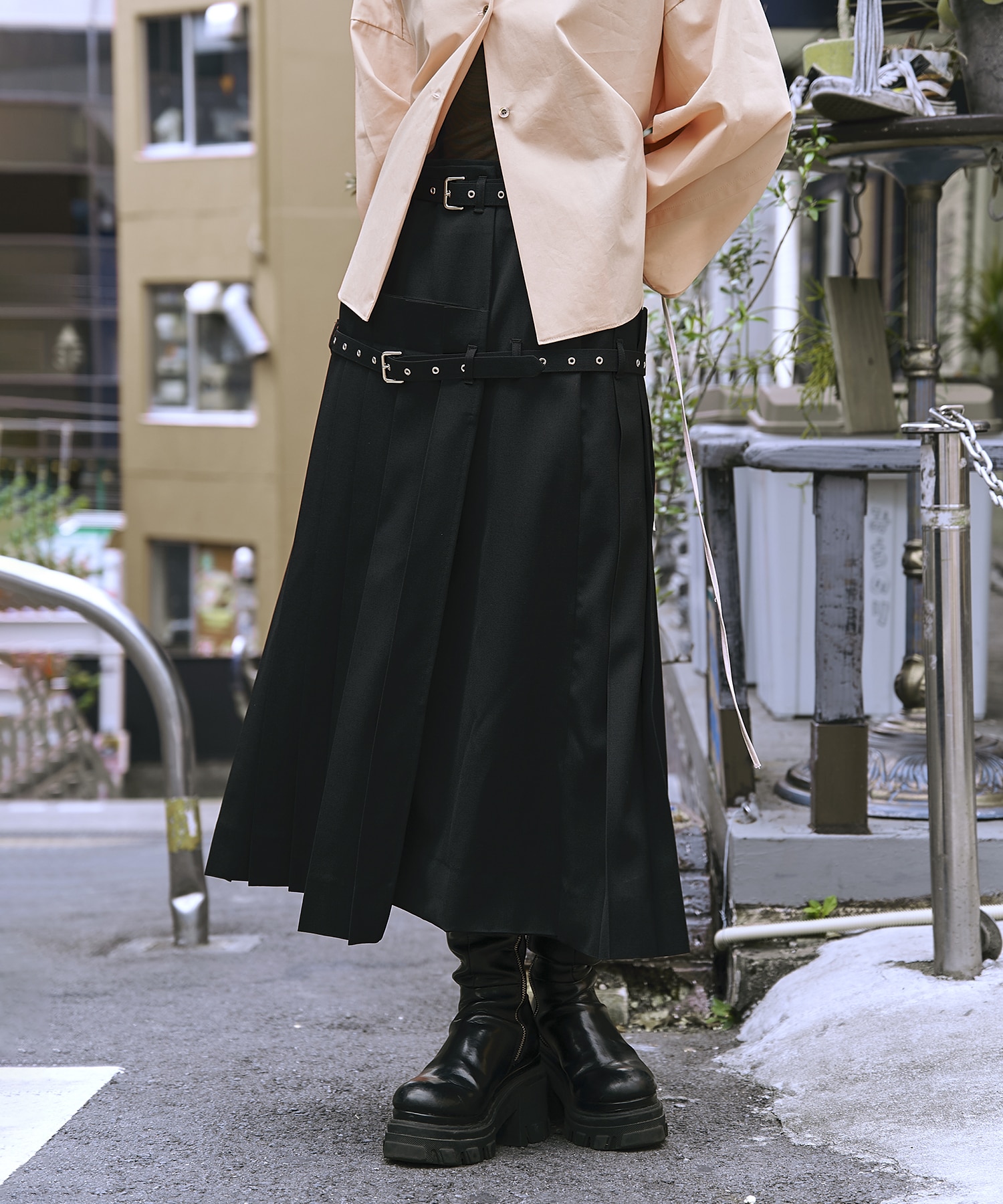 Pleated wrap midi skirt FETICO