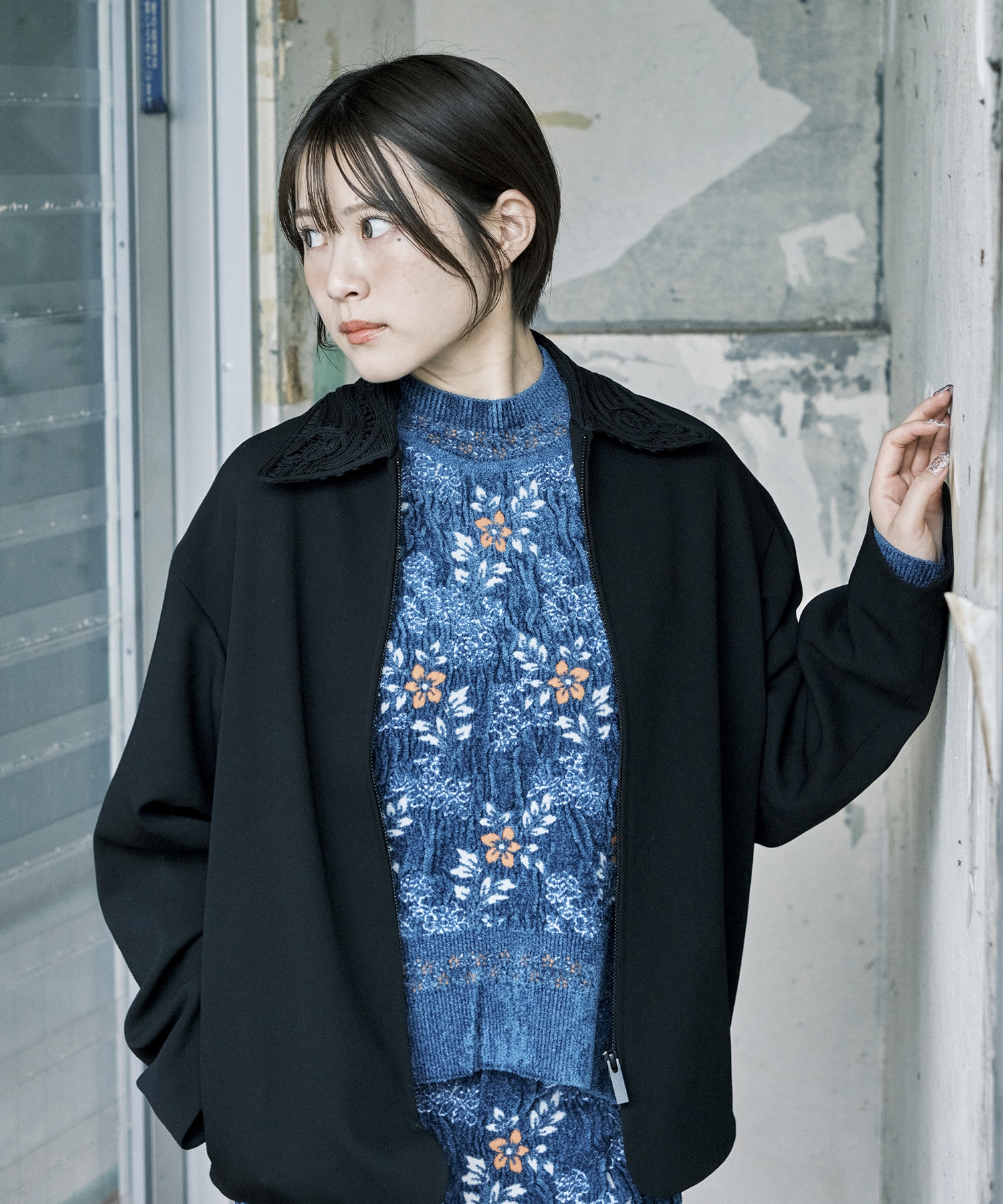 Wool Venetian Embroidery Collar Jacket Mame Kurogouchi