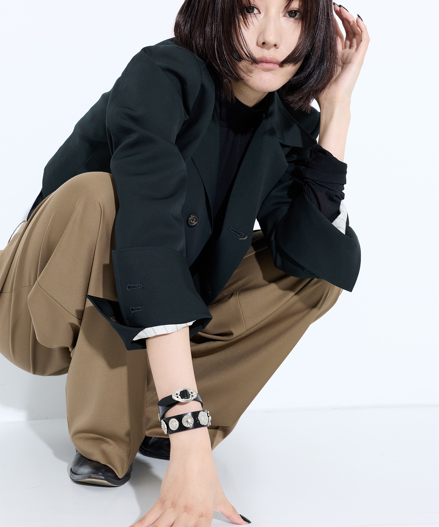 Double leather bangle TOGA