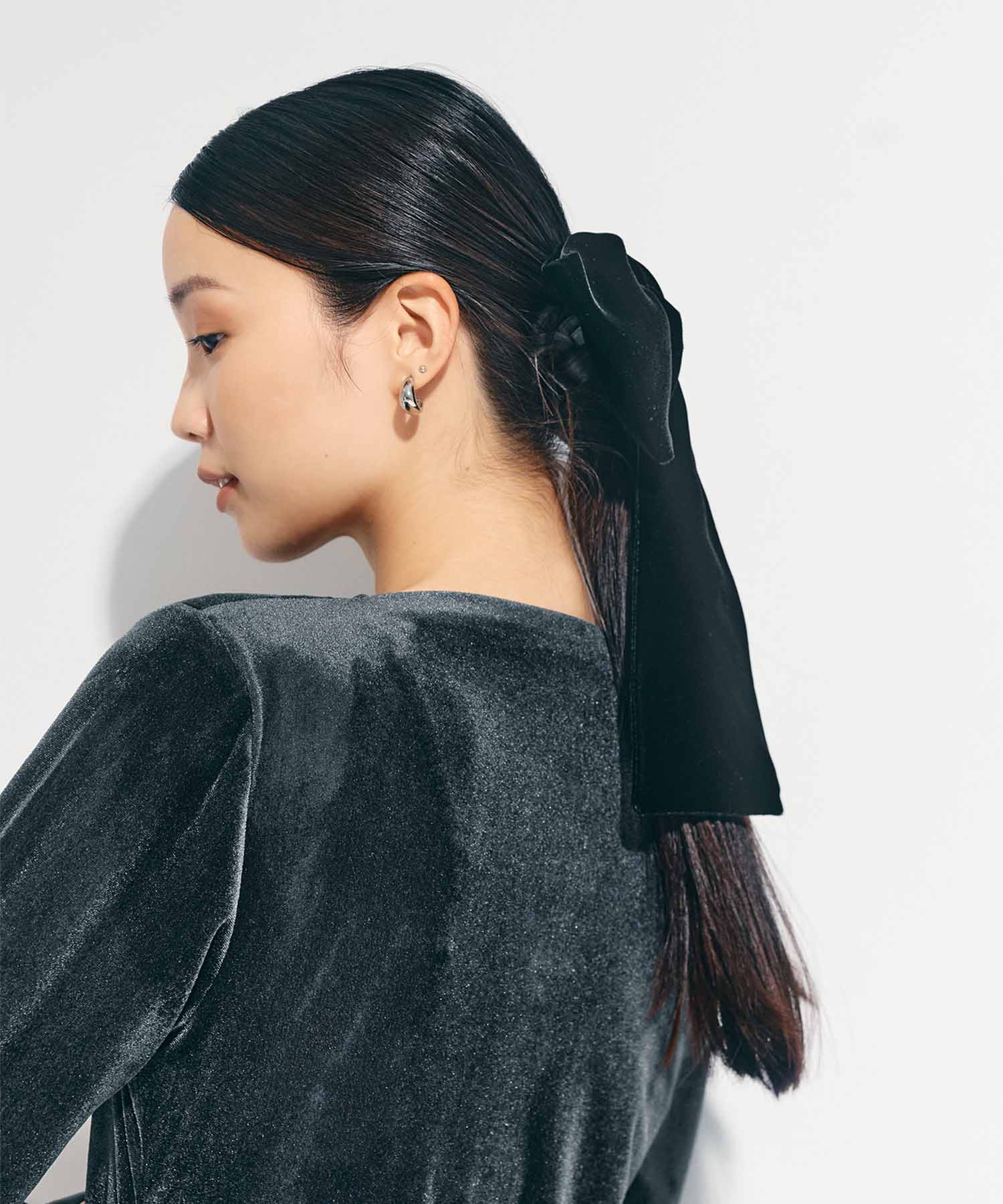 VELVET BOW HAIR CLIP FETICO
