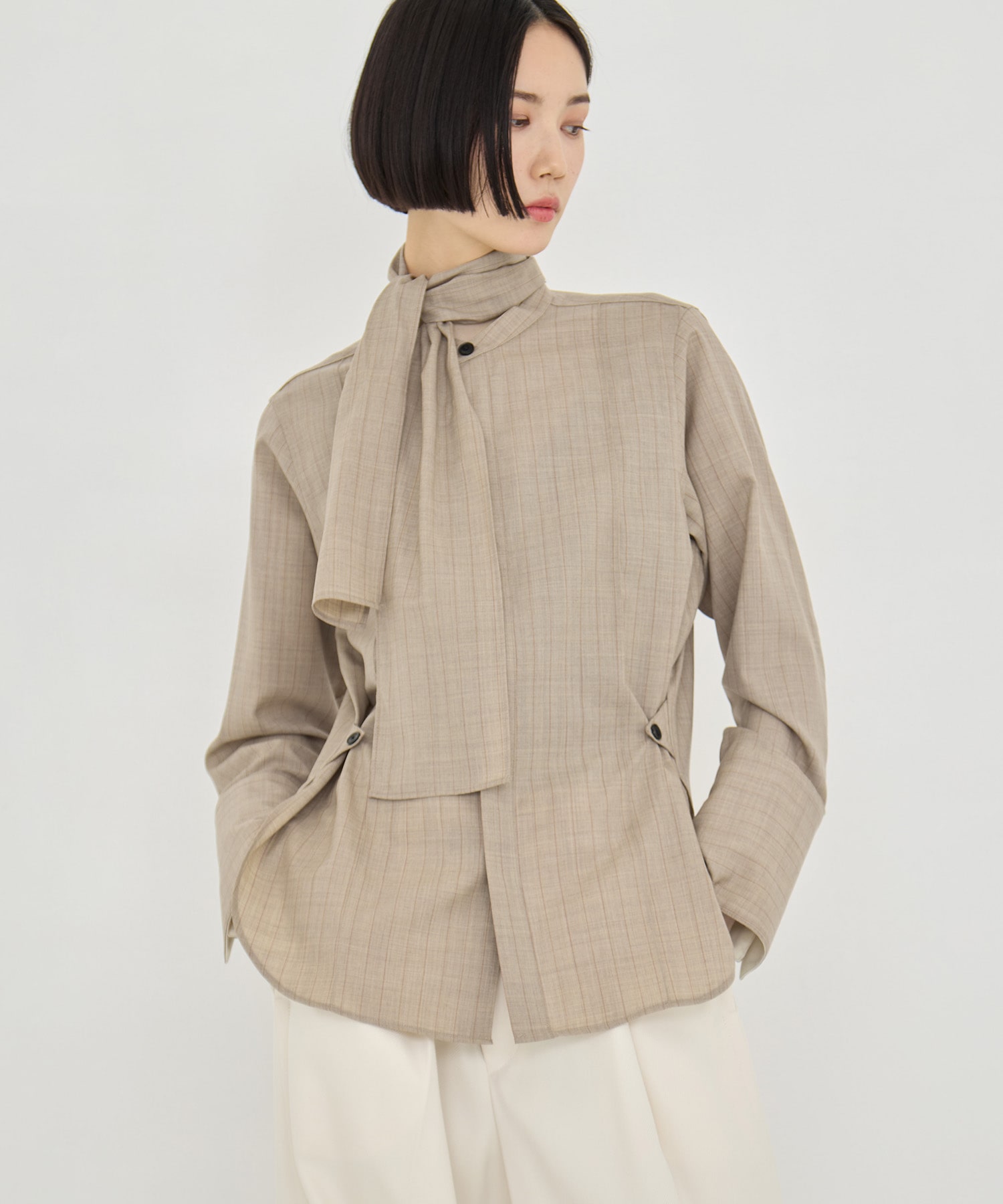 Waist Tucked Wool Shirt STUDIOUS