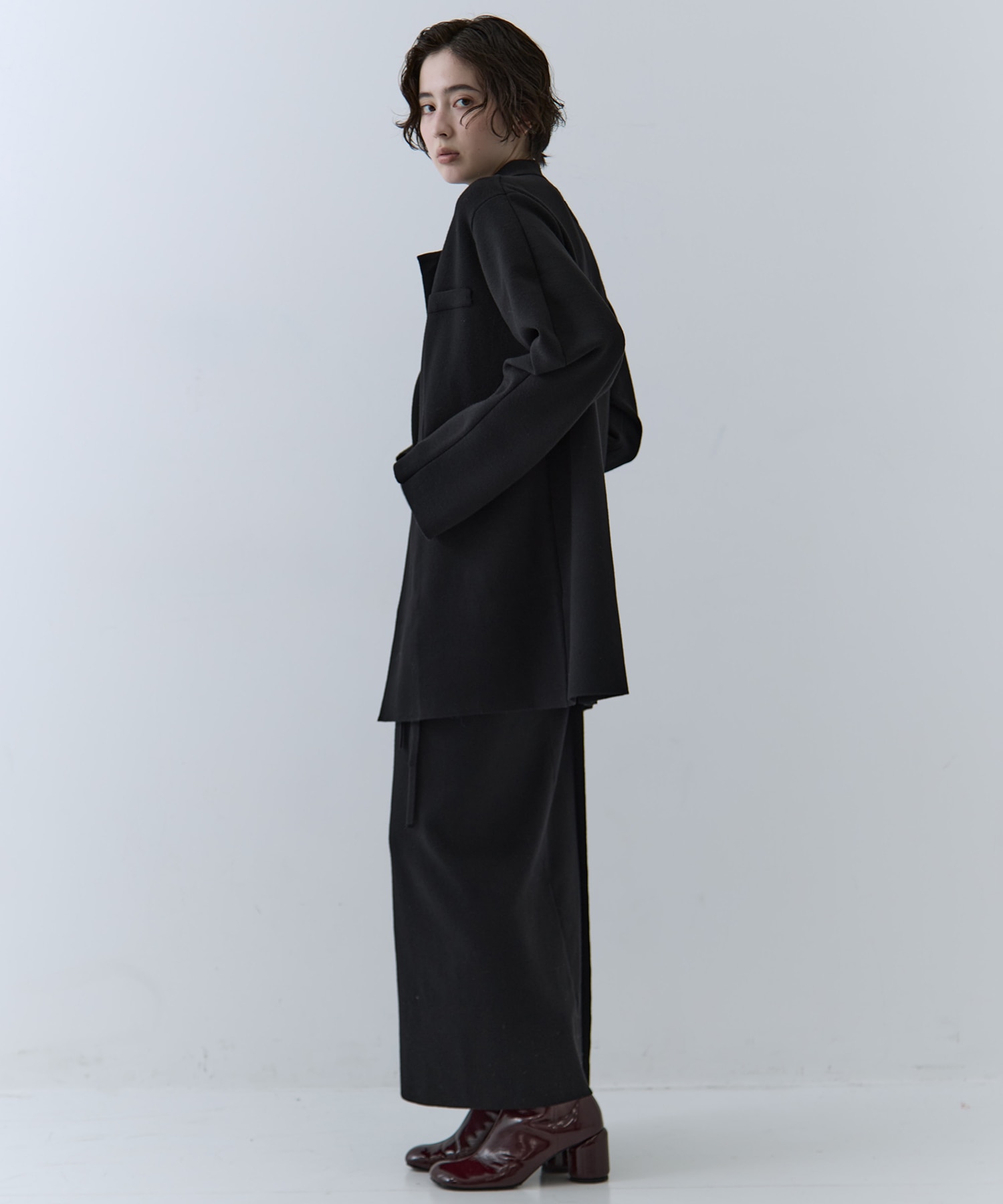 UND JACKET WINDING SKIRT KNIT SET DRESS AMERI