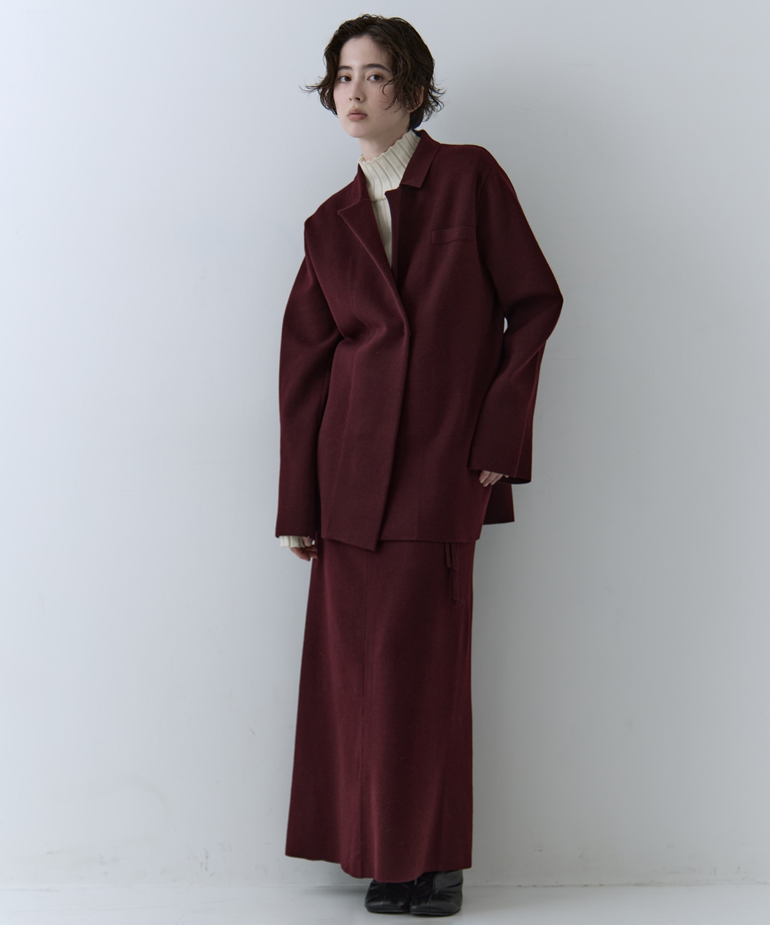 UND JACKET WINDING SKIRT KNIT SET DRESS AMERI