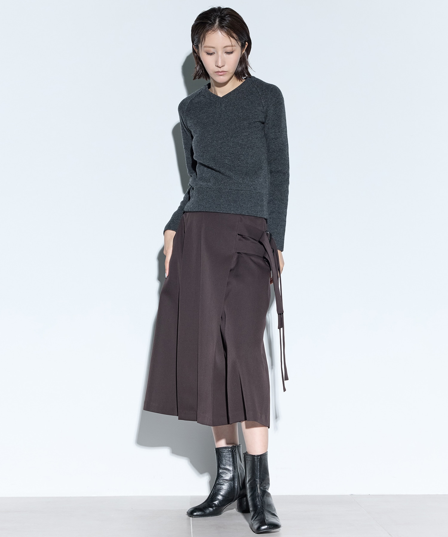 RERACS RAGRAN V NECK PULLOVER KNIT THE RERACS