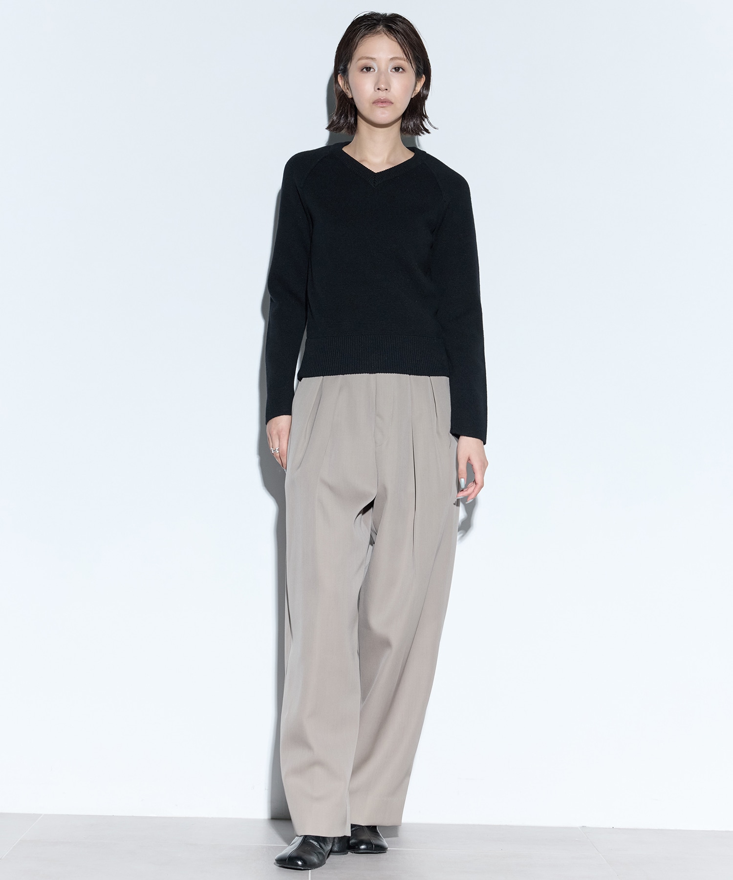 RERACS RAGRAN V NECK PULLOVER KNIT THE RERACS