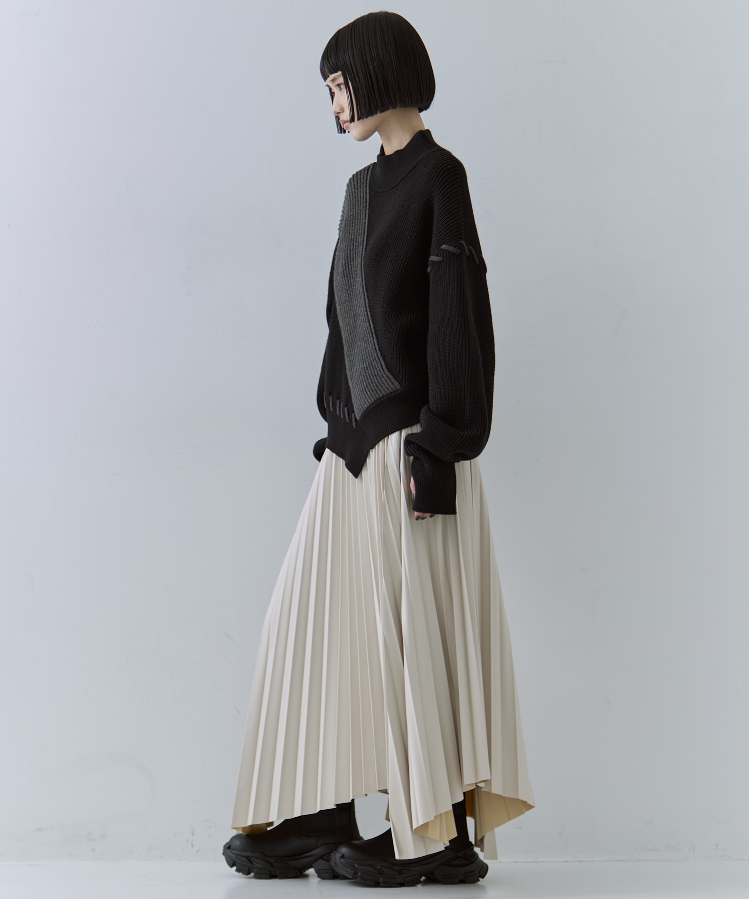 別注Asymmetrical Stitch Rib knit UN3D.