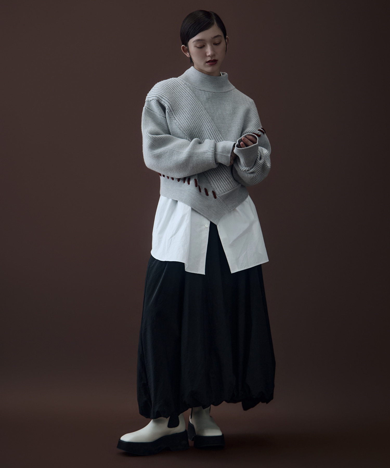 別注Asymmetrical Stitch Rib knit UN3D.