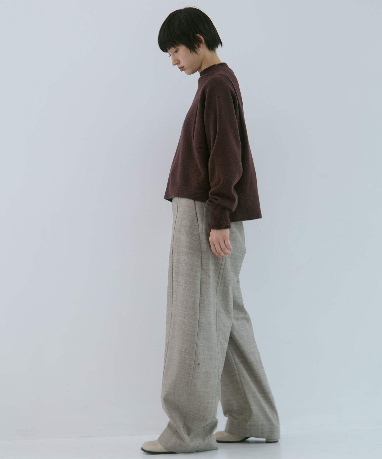 別注 CASHMERE BOAT NECK KNIT WRAPINKNOT