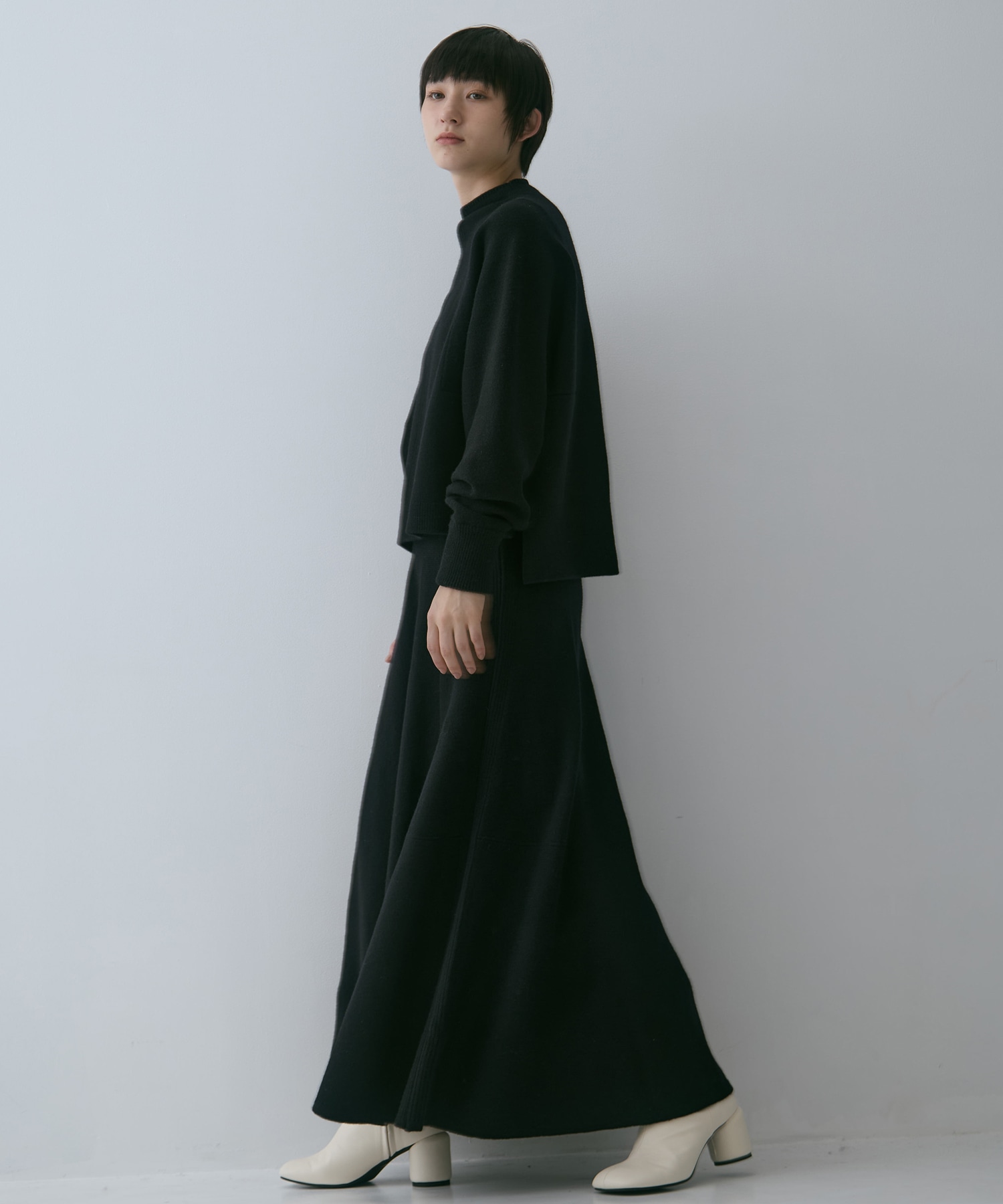 別注 CASHMERE BOAT NECK KNIT WRAPINKNOT