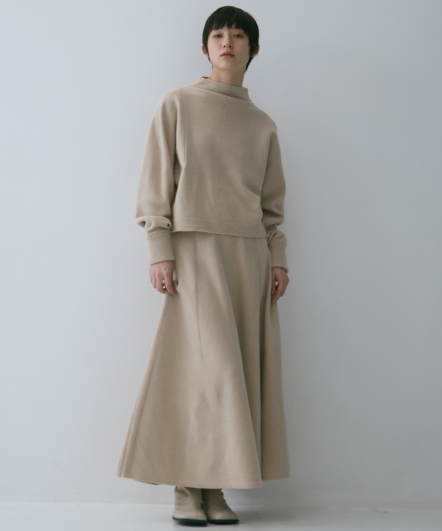 別注 CASHMERE BOAT NECK KNIT WRAPINKNOT