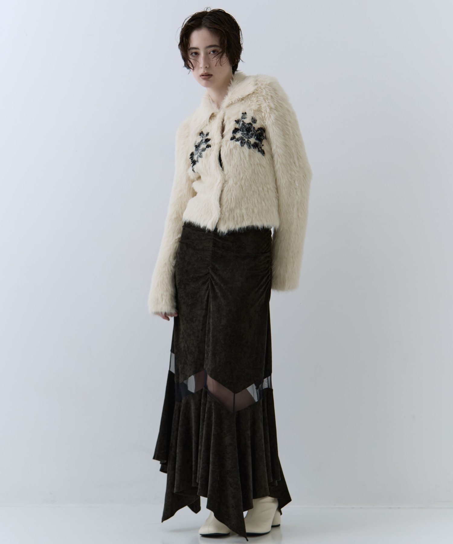 別注 シャギービジューカーディガン FETICO