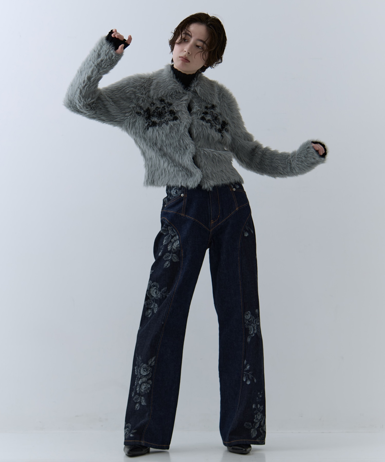 別注 シャギービジューカーディガン FETICO