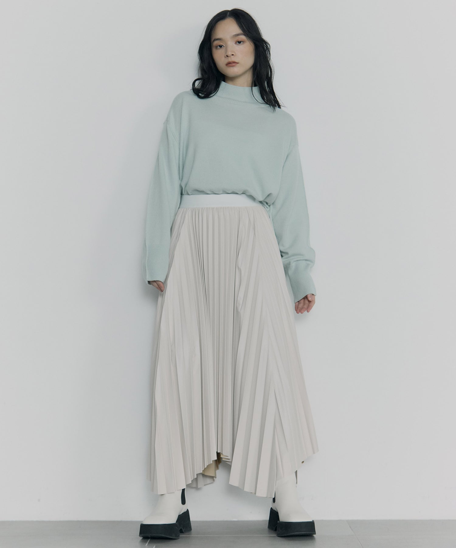 Faux Leather Pleated SK STUDIOUS