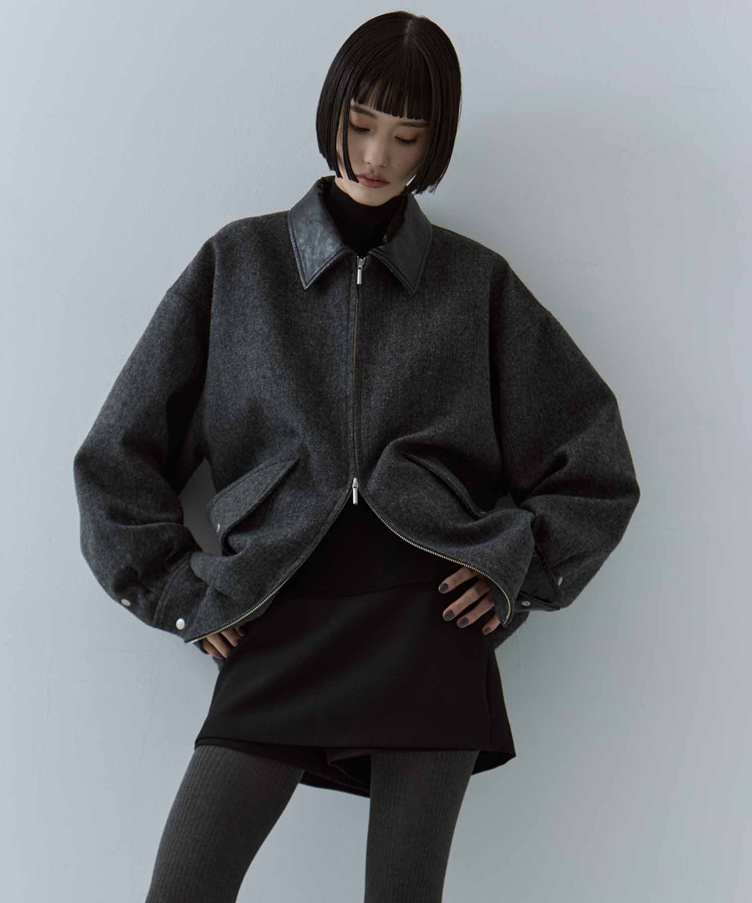 UND TWEED WORK DETAIL BLOUSON AMERI