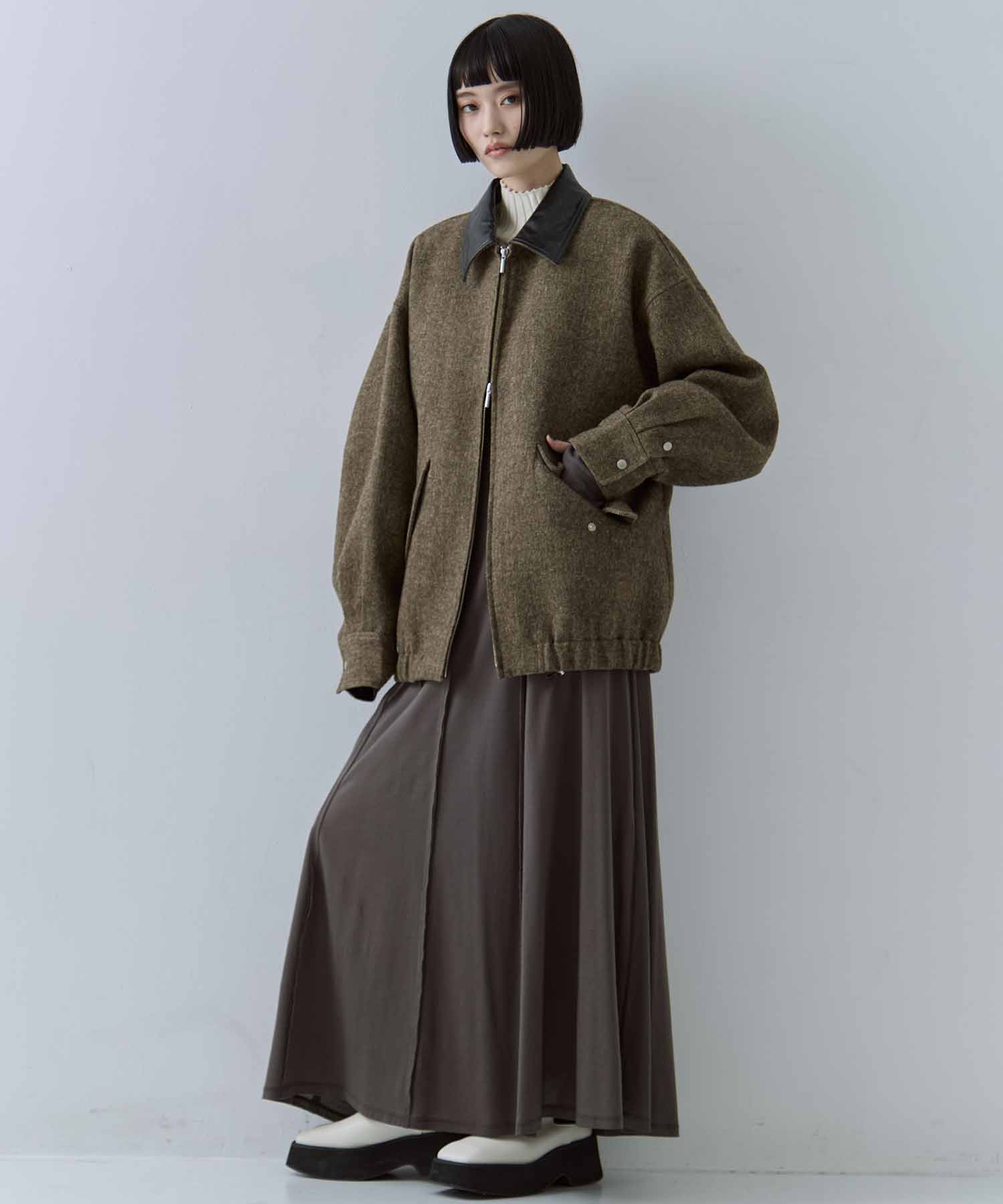 UND TWEED WORK DETAIL BLOUSON AMERI