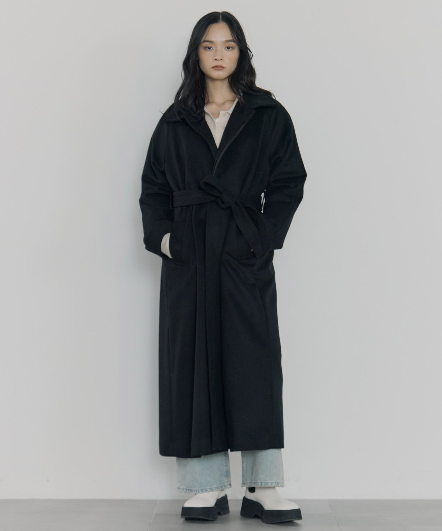 別注スタンドカラーロングコート Dessin de mode