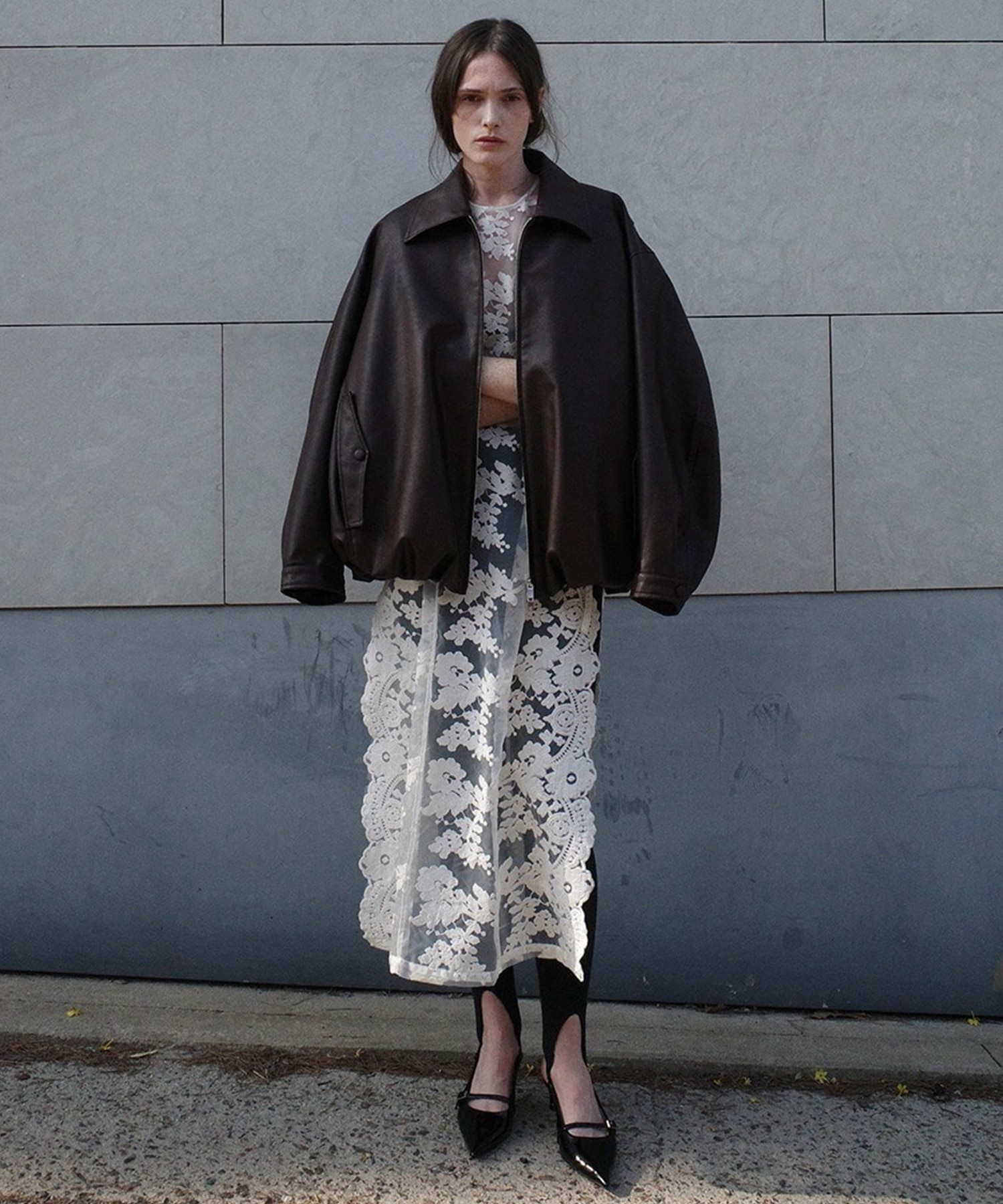 FAKE LEATHER BALLOON JACKET CLANE