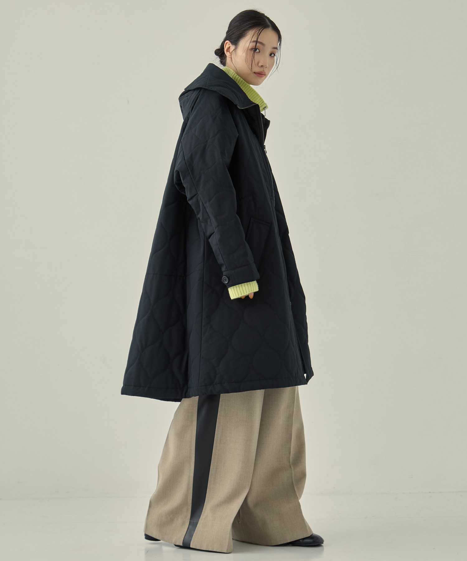 リサイクル60/40クロスキルティングフーディー VACHEMENT