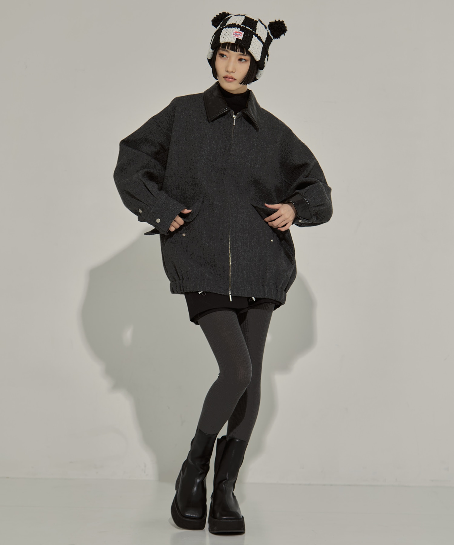 Checkered Flag Bear Beanie BASICKS