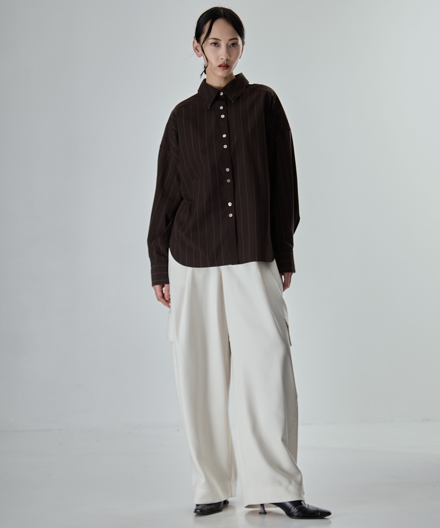 Wide Stripe 2way Shirt STUDIOUS