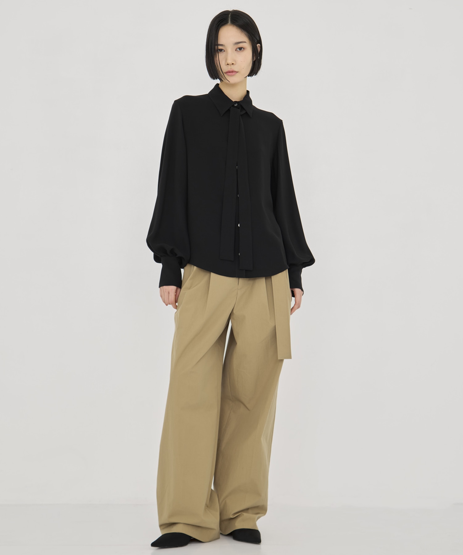 BLACK FORMAL BOWTIE SHIRT CINOH