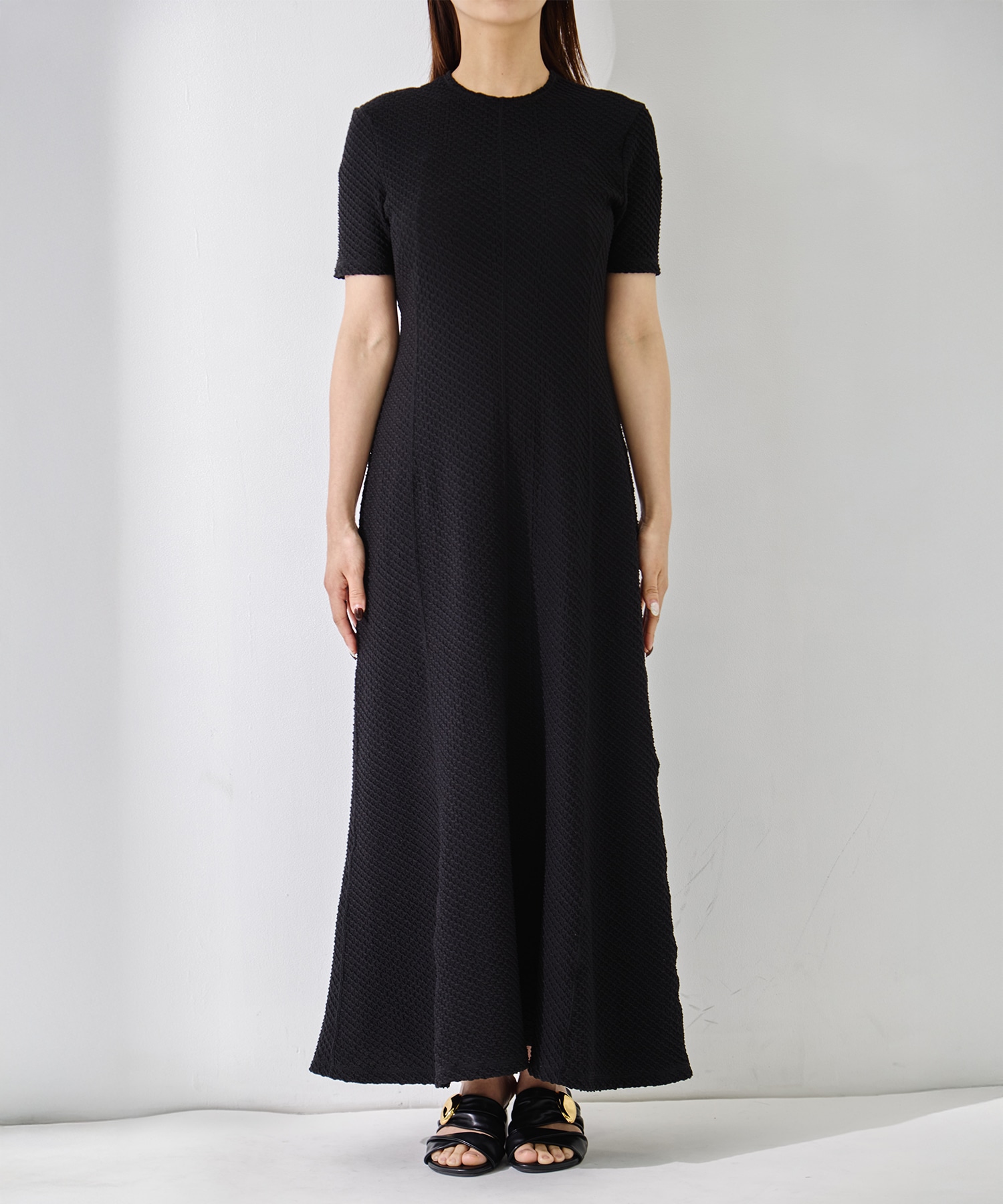 Shirring Jersey Jacquard Dress Mame Kurogouchi