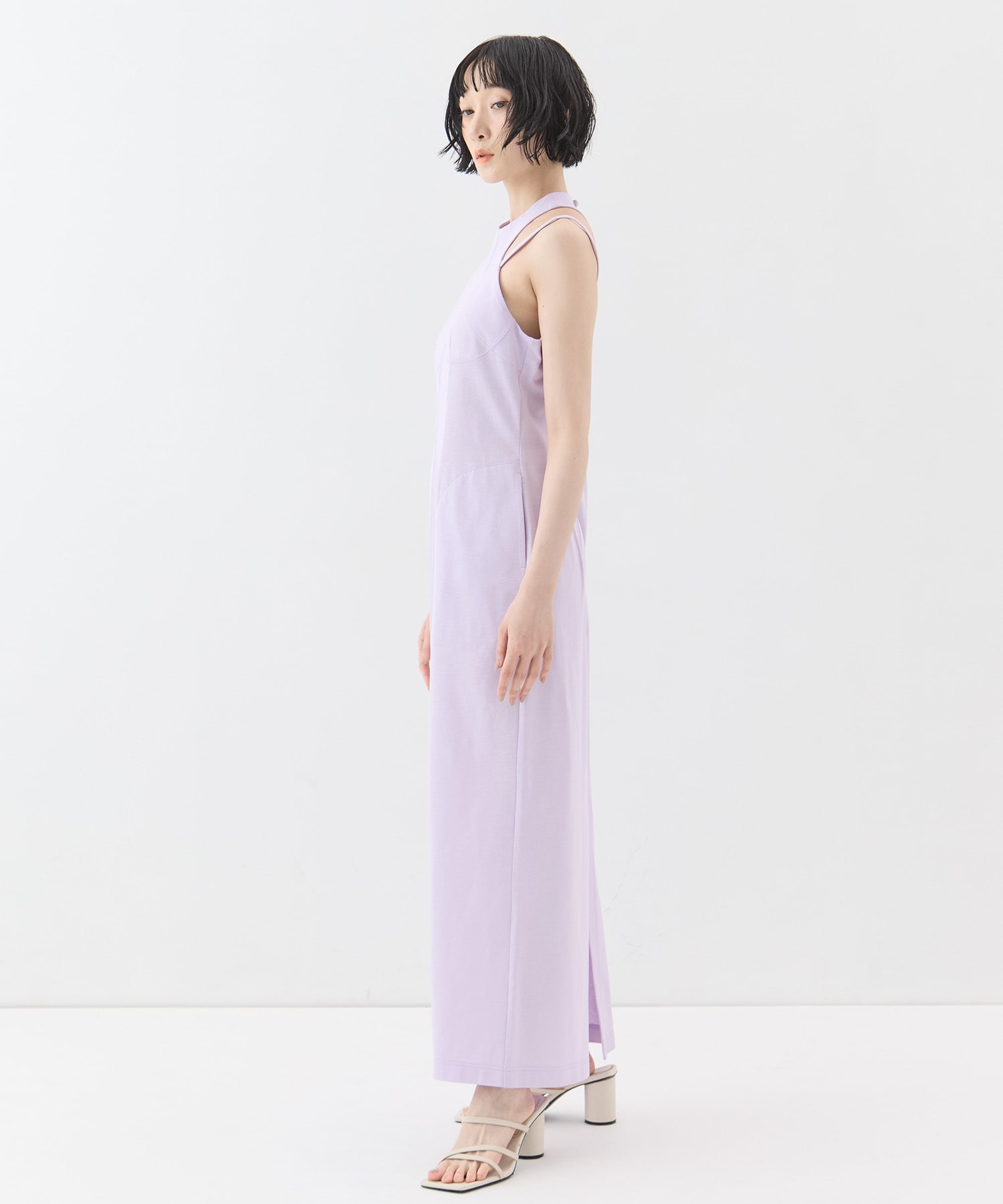 Cotton Jersey Halter Neck Dress Mame Kurogouchi