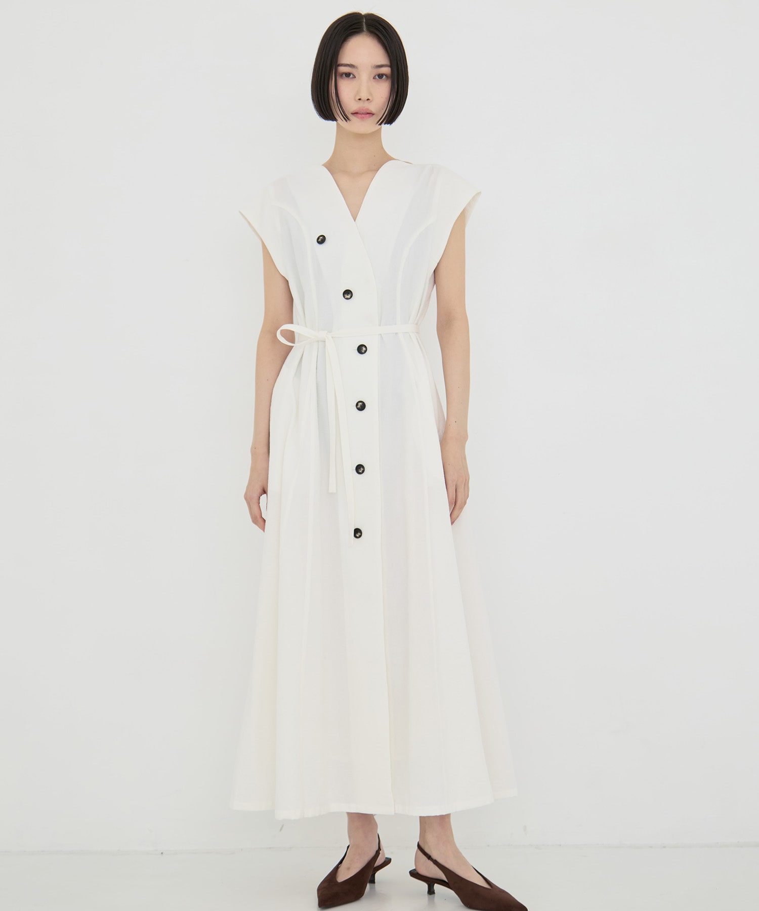 Sesilia asymmetry panel dress AKIRANAKA
