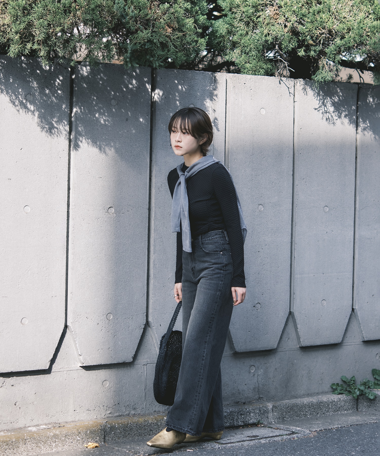 Starry Jersey Square Neck Sheer Top Mame Kurogouchi