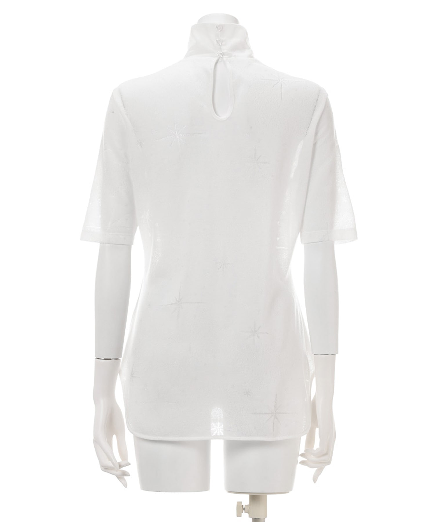 Starry Jersey Short Sleeve Sheer Top Mame Kurogouchi