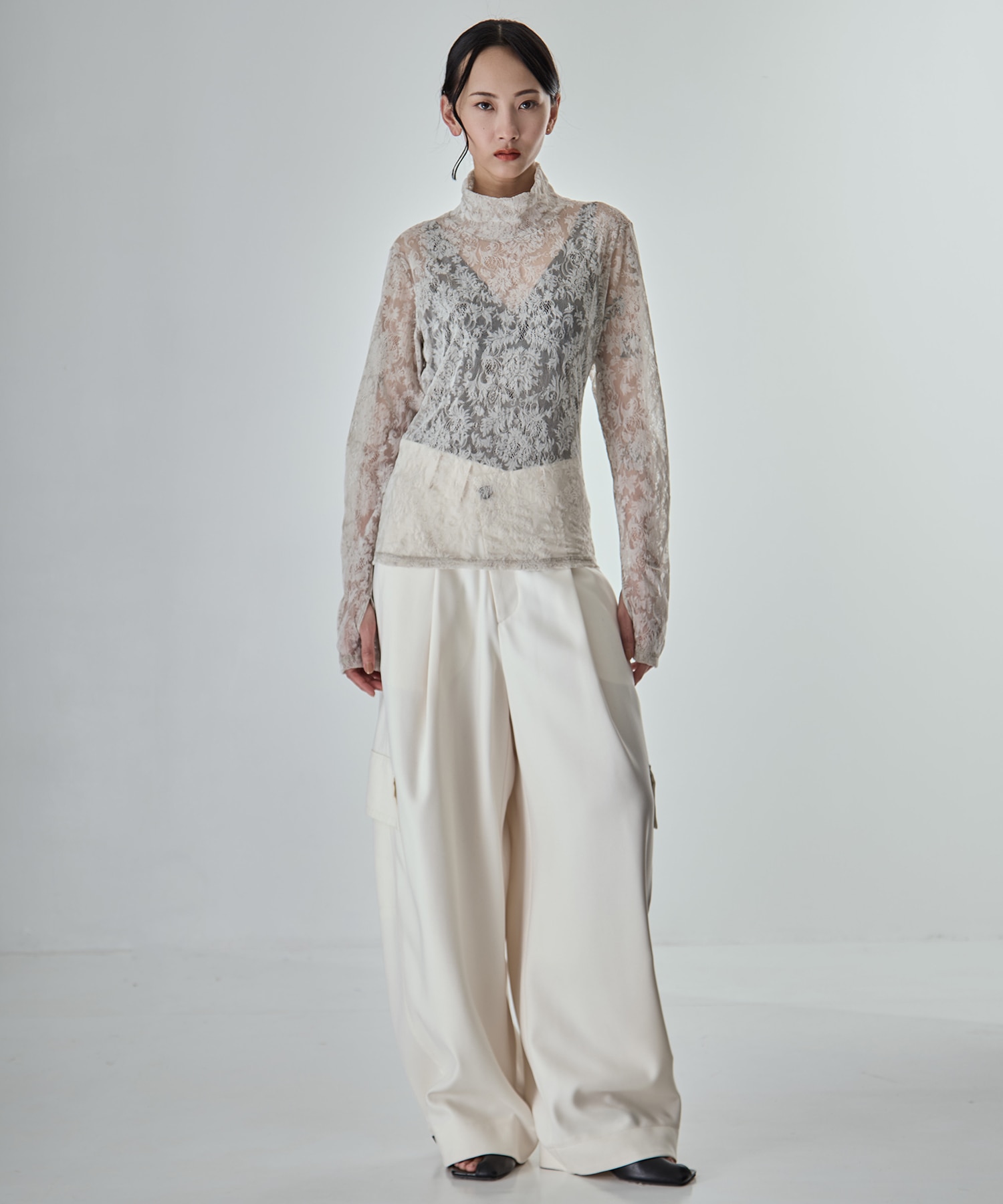 Stretch Flocky Lace Top STUDIOUS