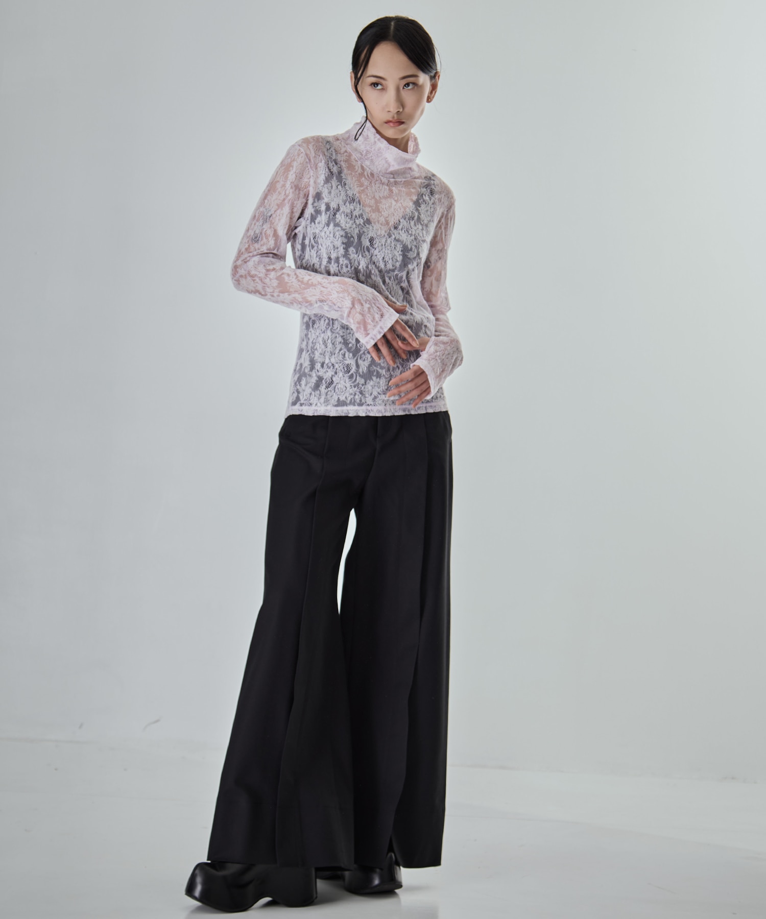 Stretch Flocky Lace Top STUDIOUS