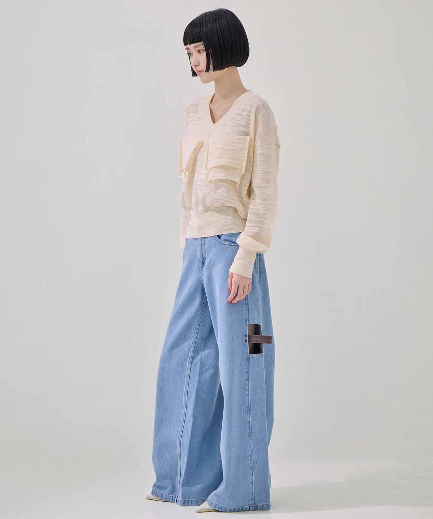 T*D* V-NECK SHEER KNIT kotohayokozawa