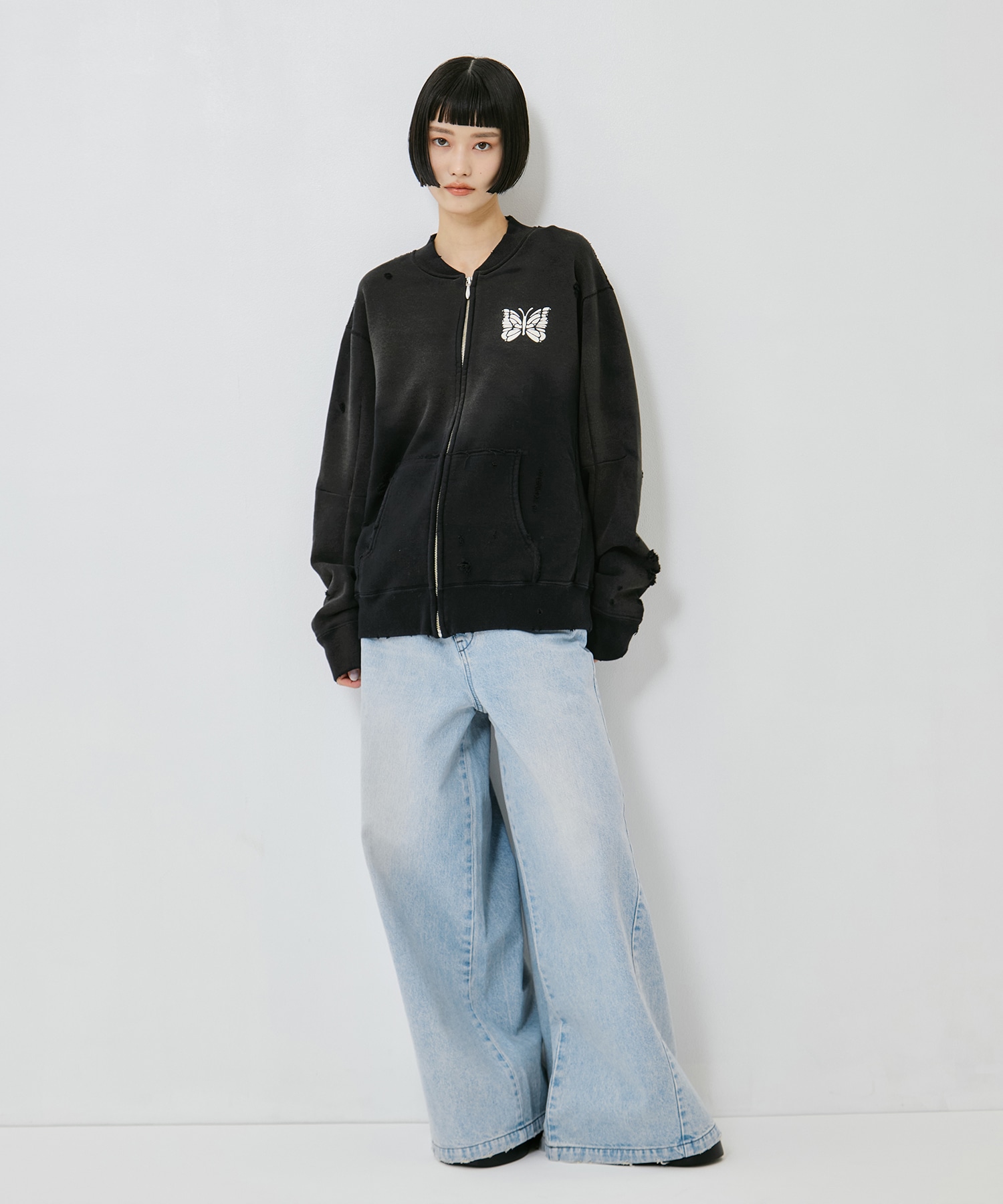 Deconstructed Zipped Sweat Needles