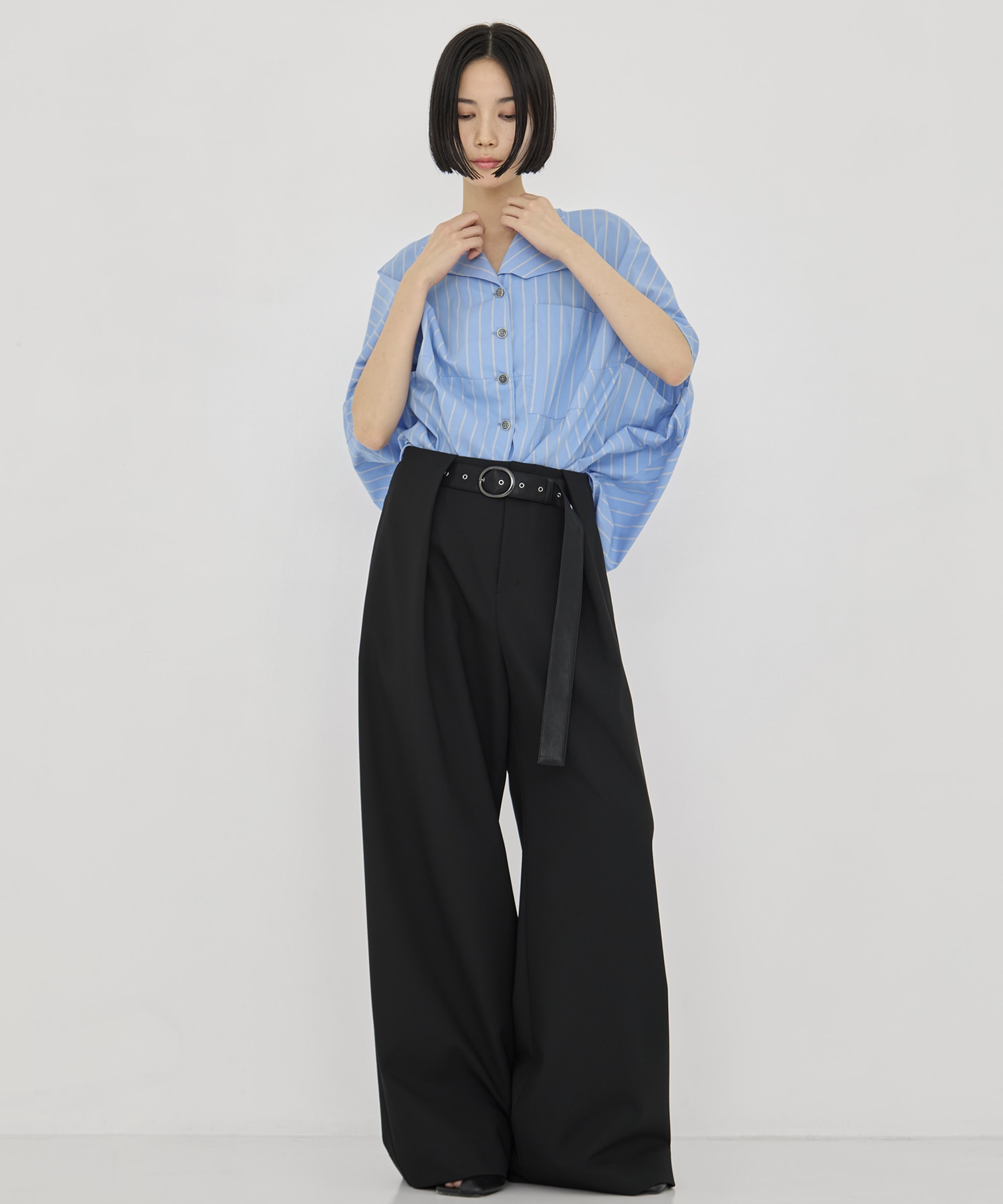 Belted Stretch Trousers STUDIOUS