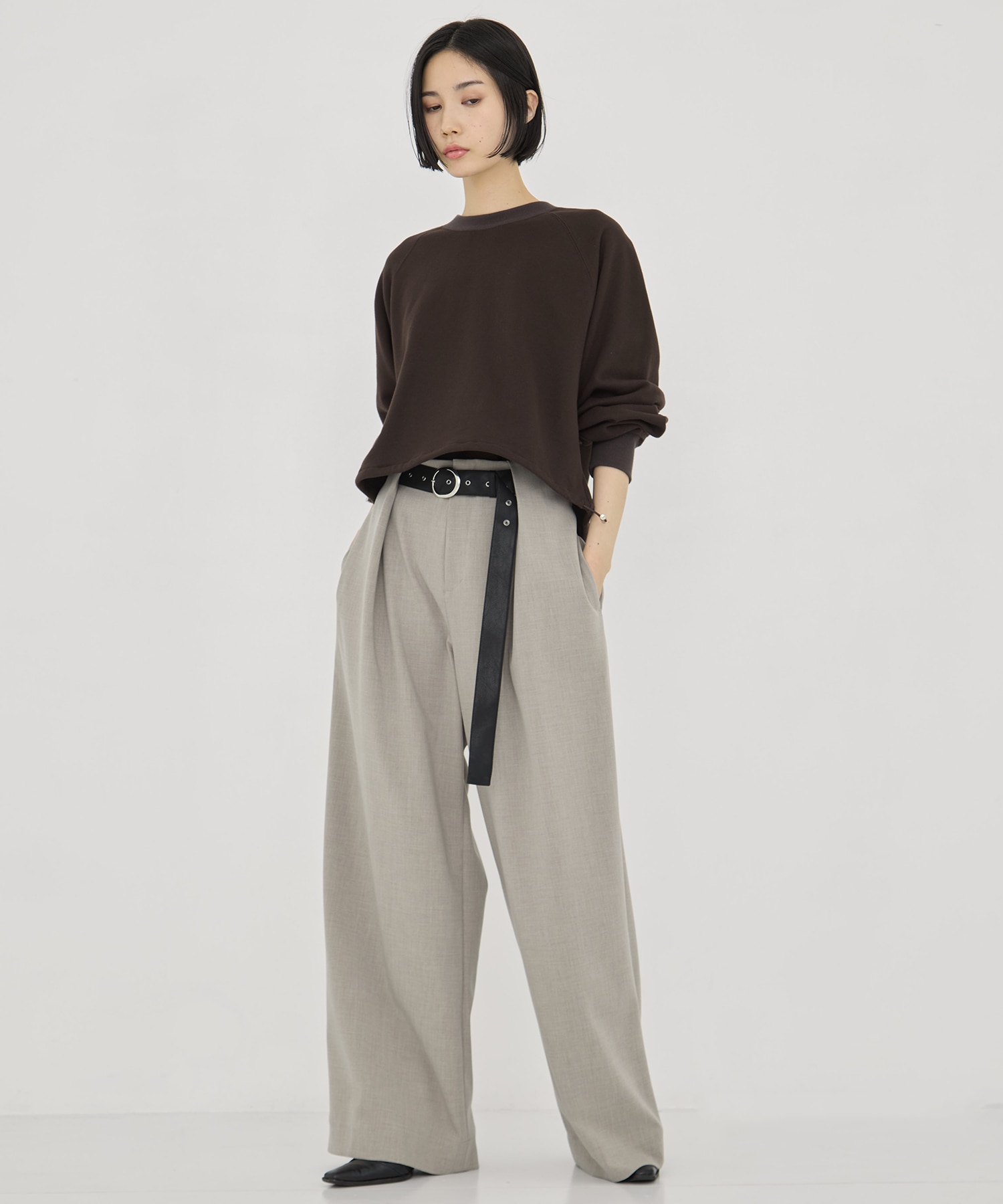 Belted Stretch Trousers STUDIOUS