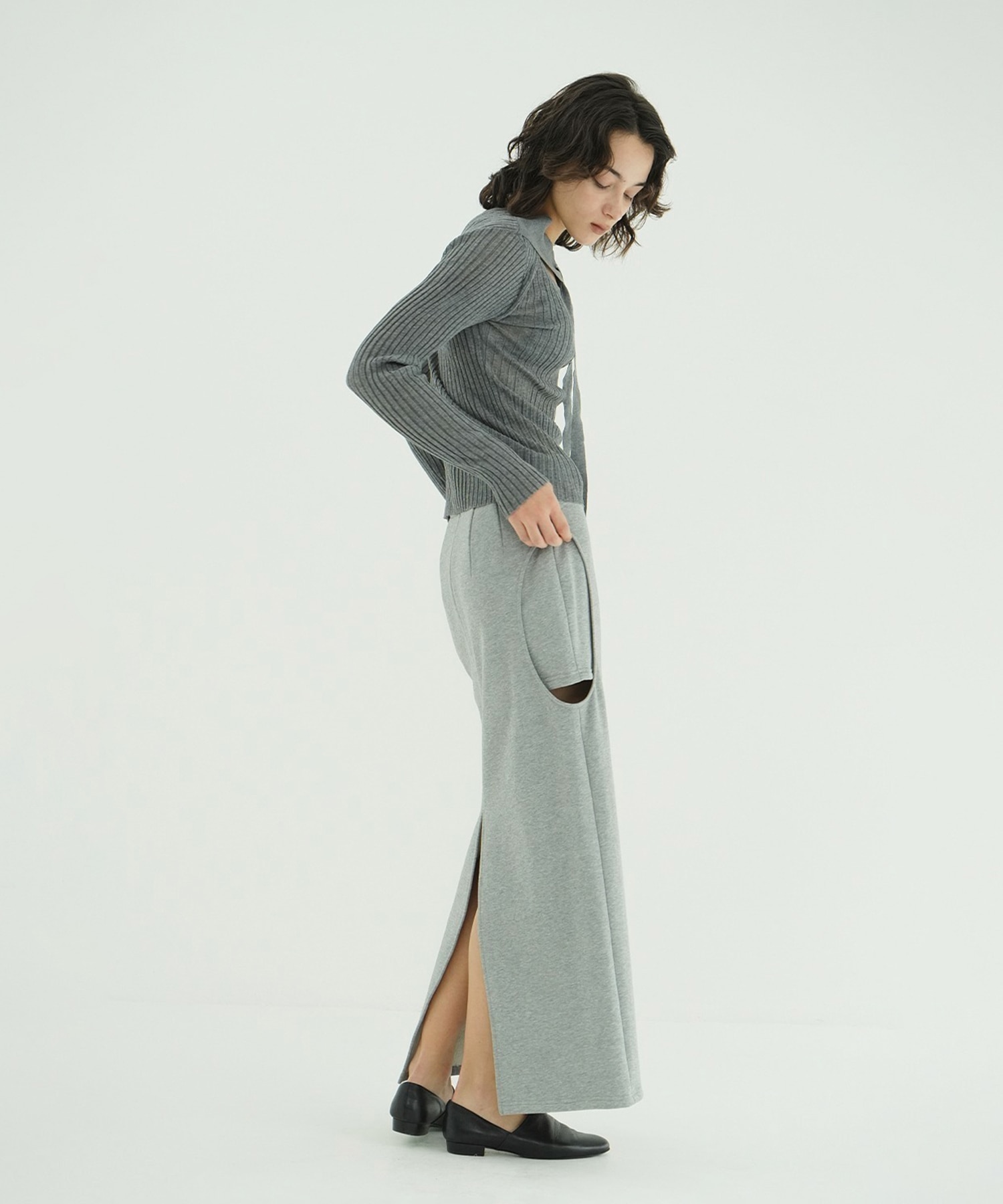 CIRCLE CUT SWEAT SKIRT CLANE