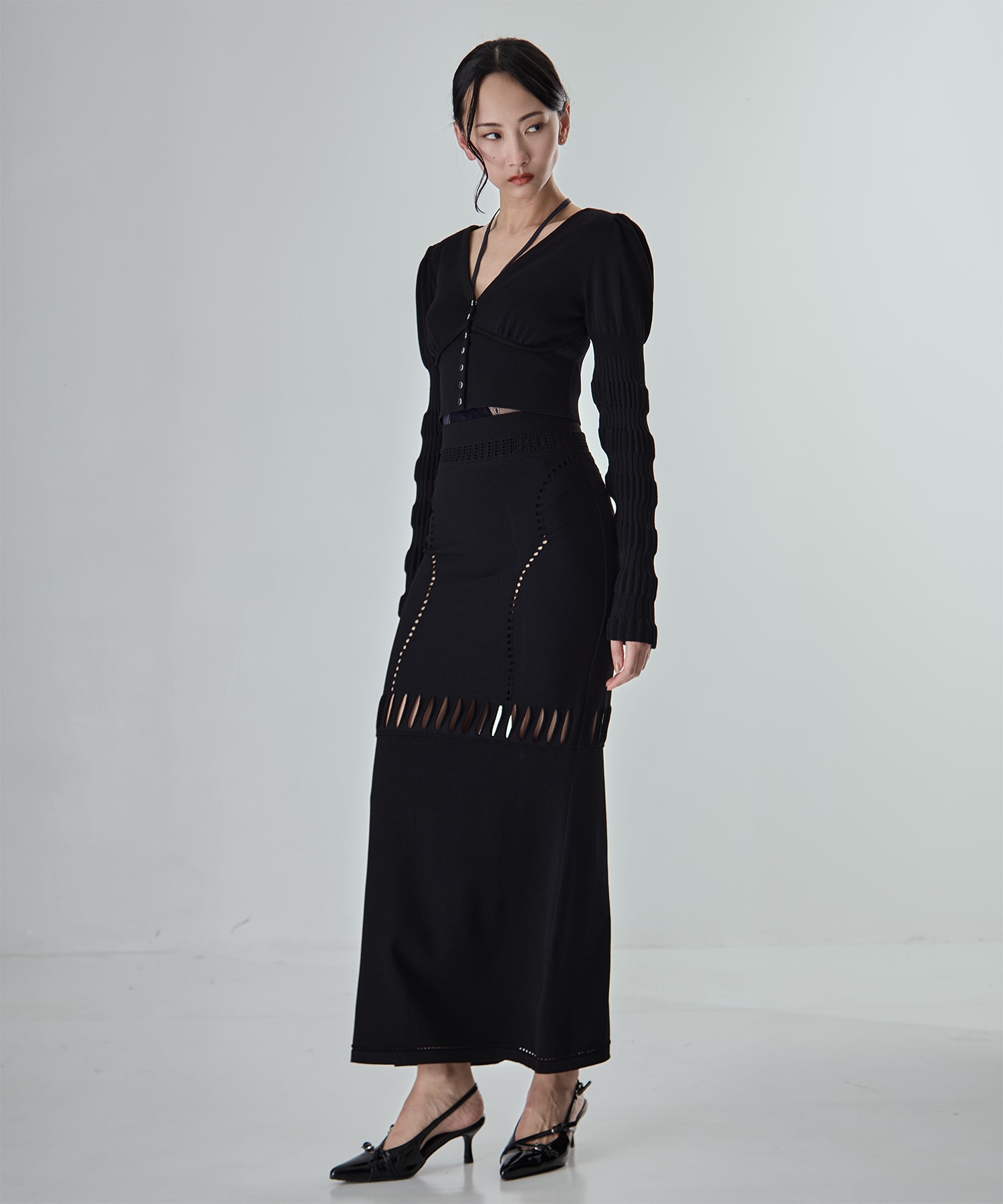 別注 MESH KNIT MAXI SKIRT FETICO