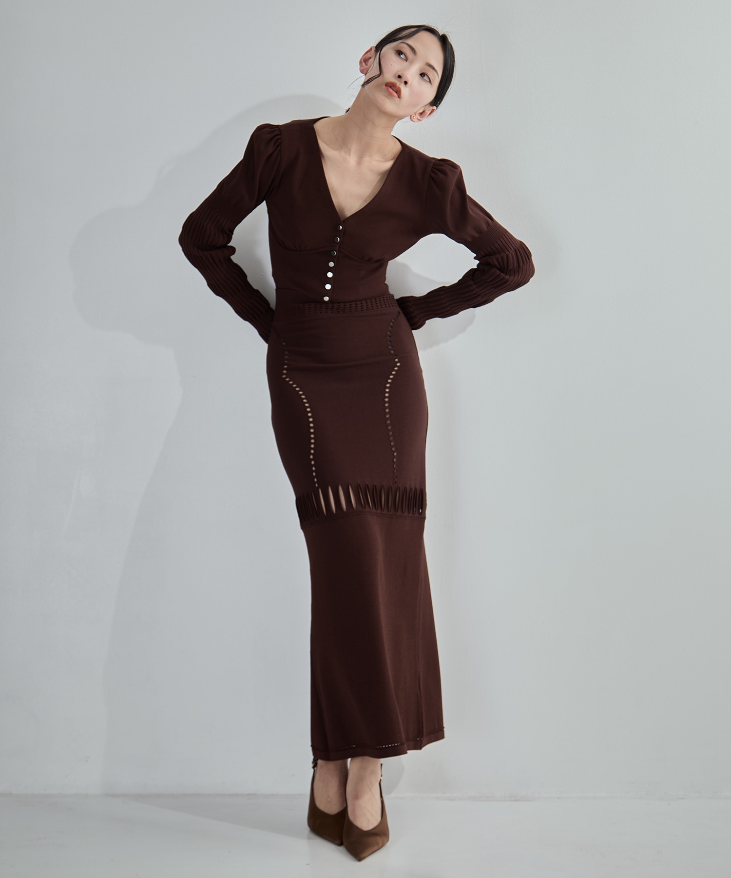 別注 MESH KNIT MAXI SKIRT FETICO