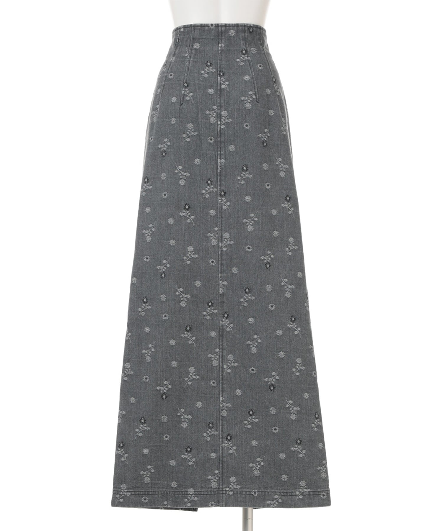 Floral Jacquard High Waisted Denim Skirt Mame Kurogouchi