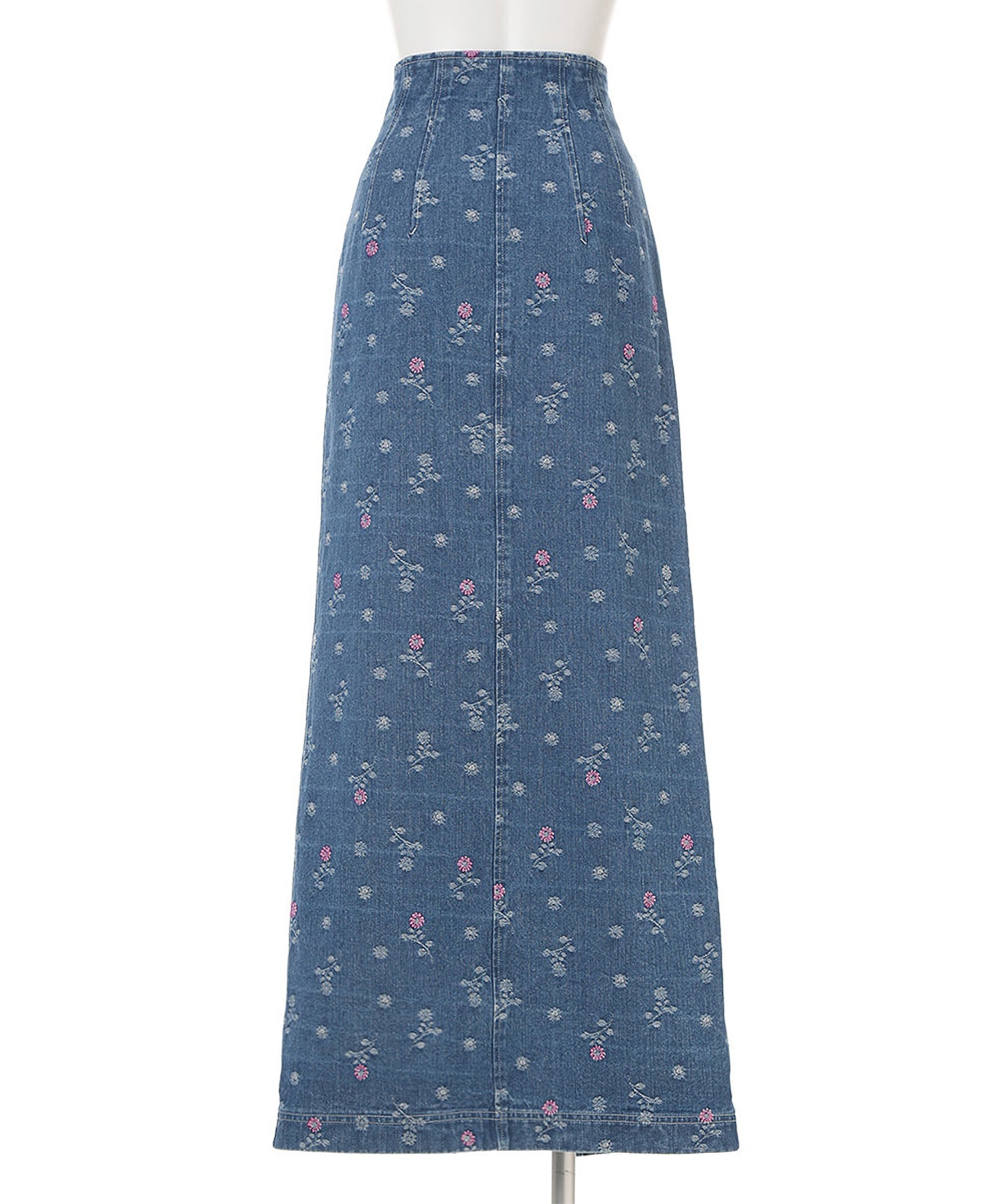 Floral Jacquard High Waisted Denim Skirt Mame Kurogouchi