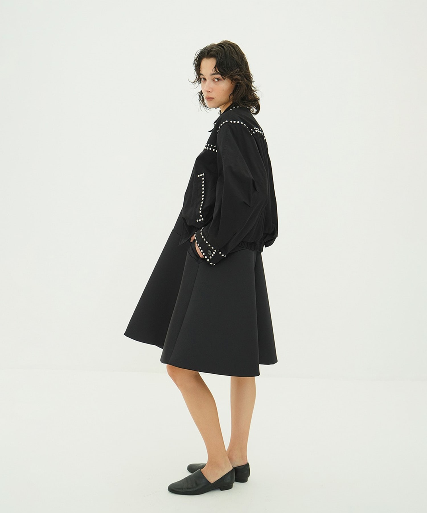 W COLOR STUDDED DRIZZLER JACKET CLANE