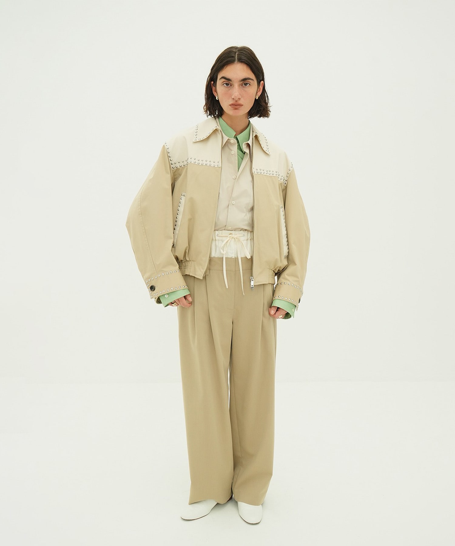 W COLOR STUDDED DRIZZLER JACKET CLANE