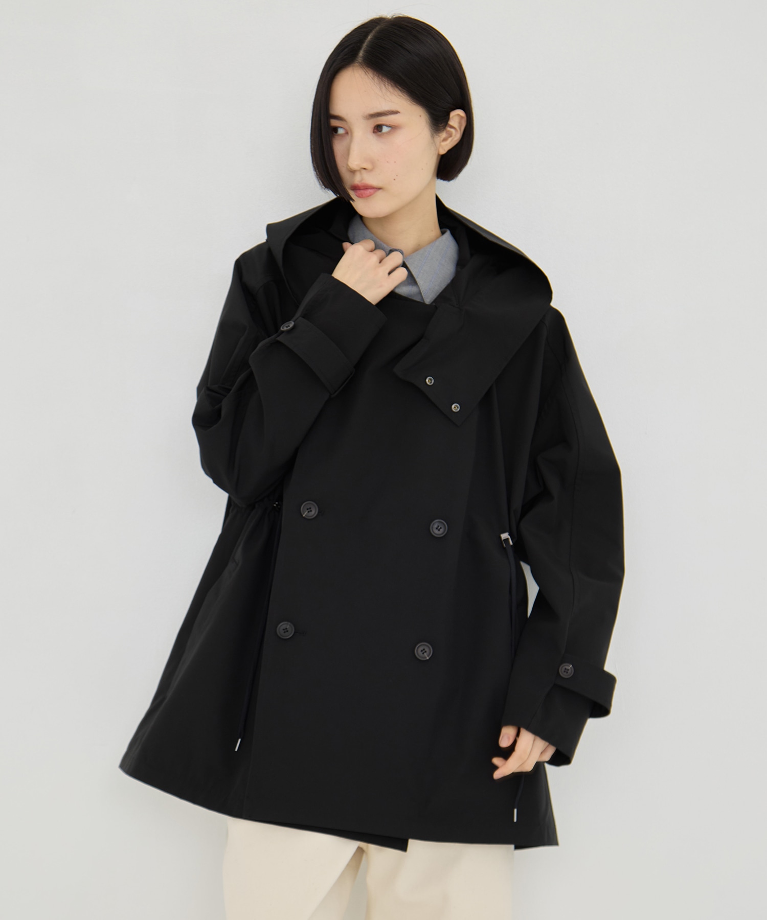 グログランスタンドカラーブルゾン VACHEMENT